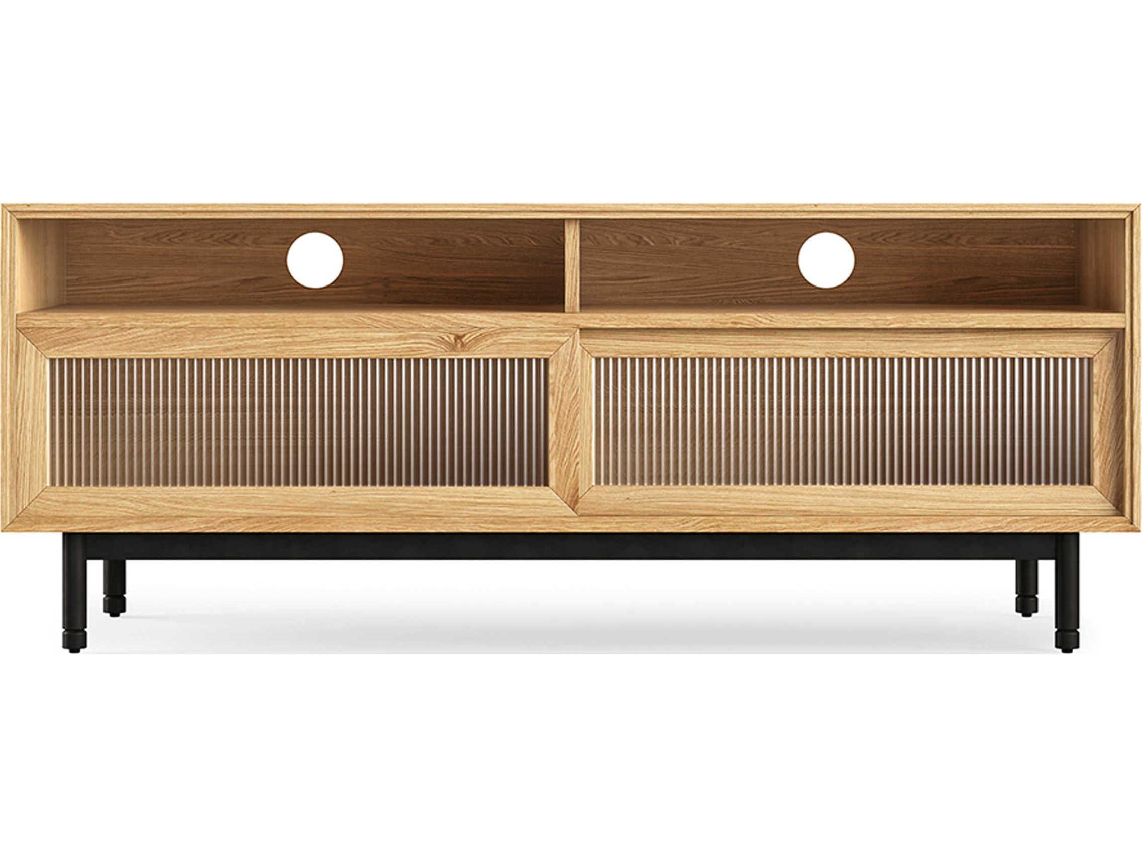 Gus* Modern Munro 59" Oak Wood White Media Console