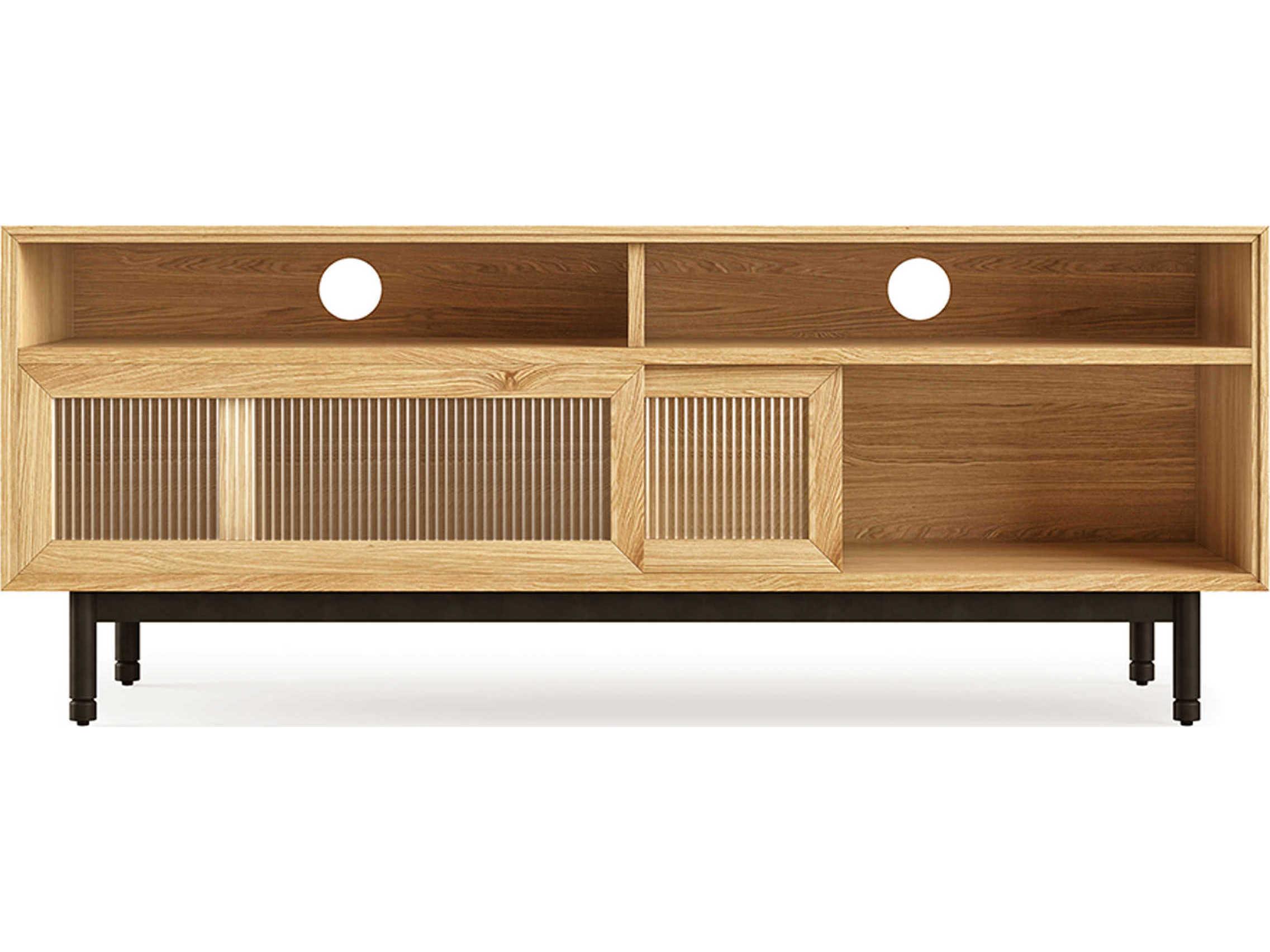 Gus* Modern Munro 59" Oak Wood White Media Console