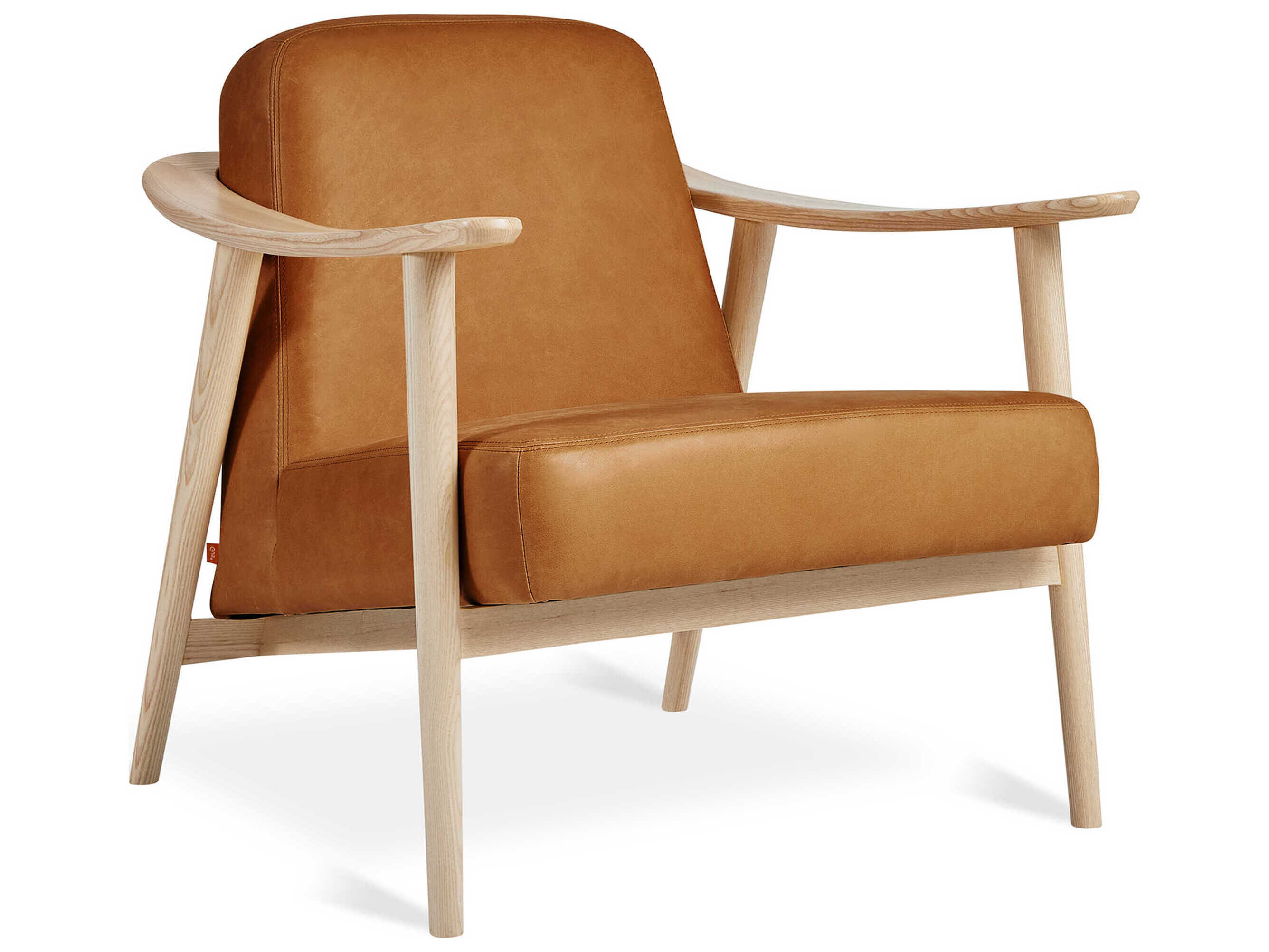 Gus* Modern Baltic Tucson Sienna Ash Natural Brown Leather Accent Chair