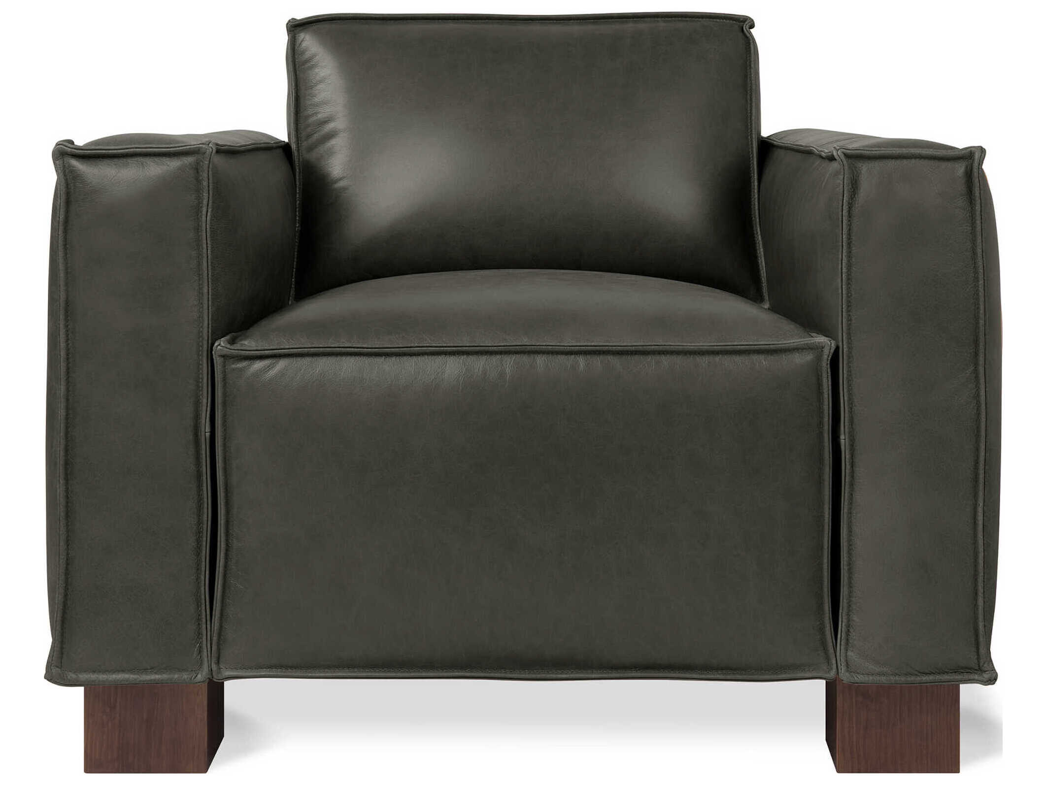 Gus* Modern Cabot Tucson Charcoal Brown Leather Accent Chair