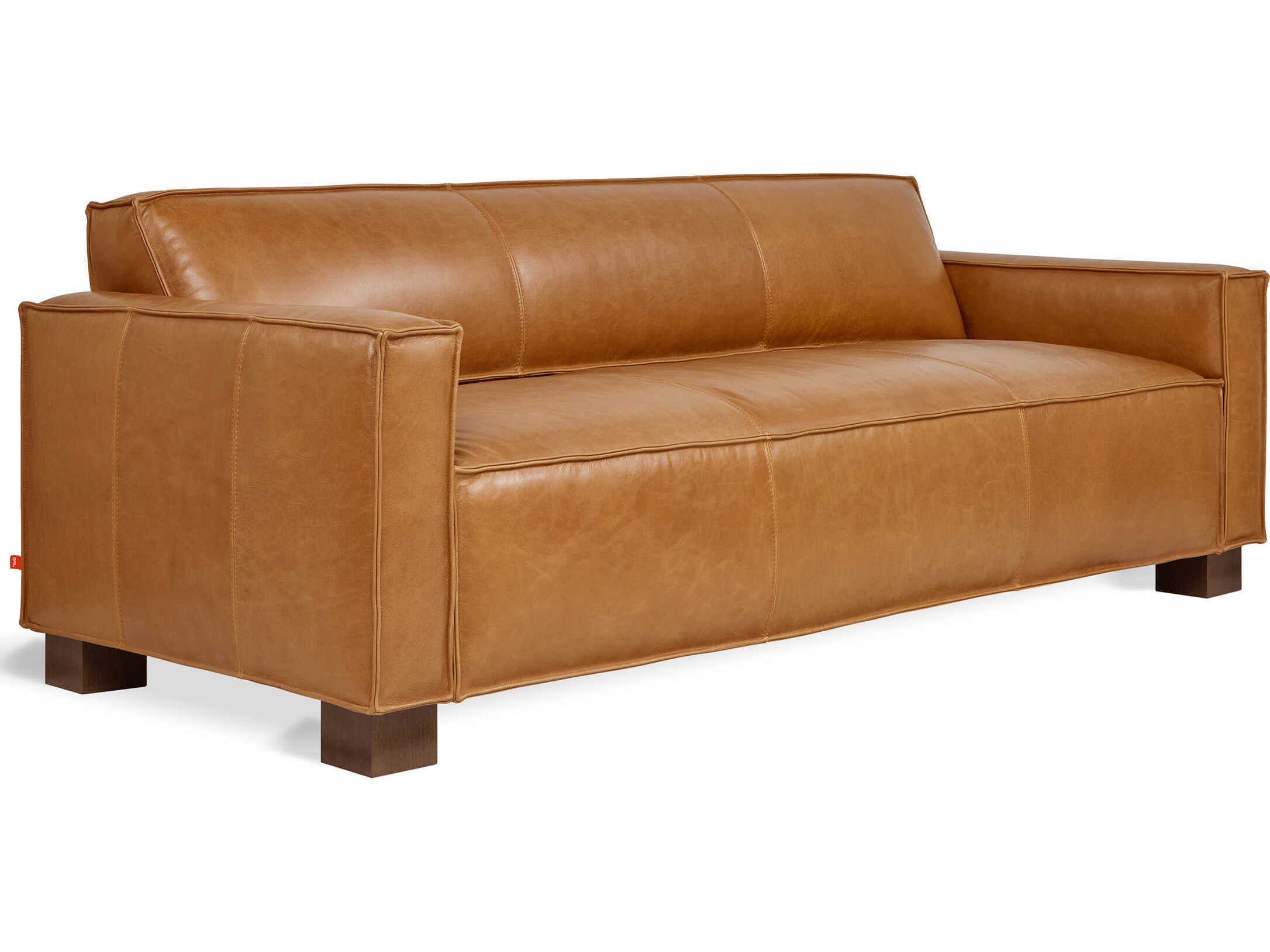 Gus* Modern Cabot Tucson Sienna Leather Brown Sofa