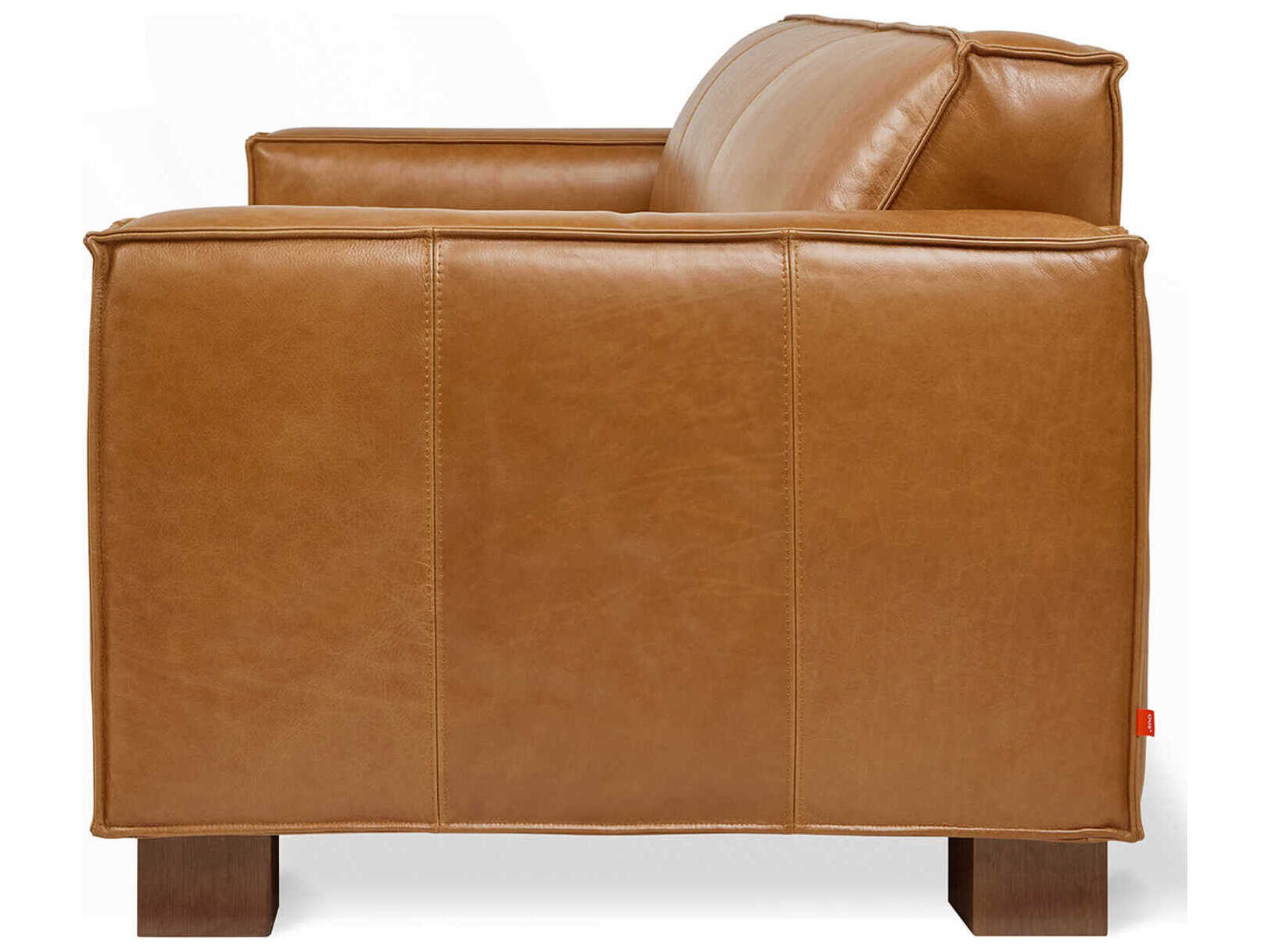 Gus* Modern Cabot Tucson Sienna Leather Brown Sofa