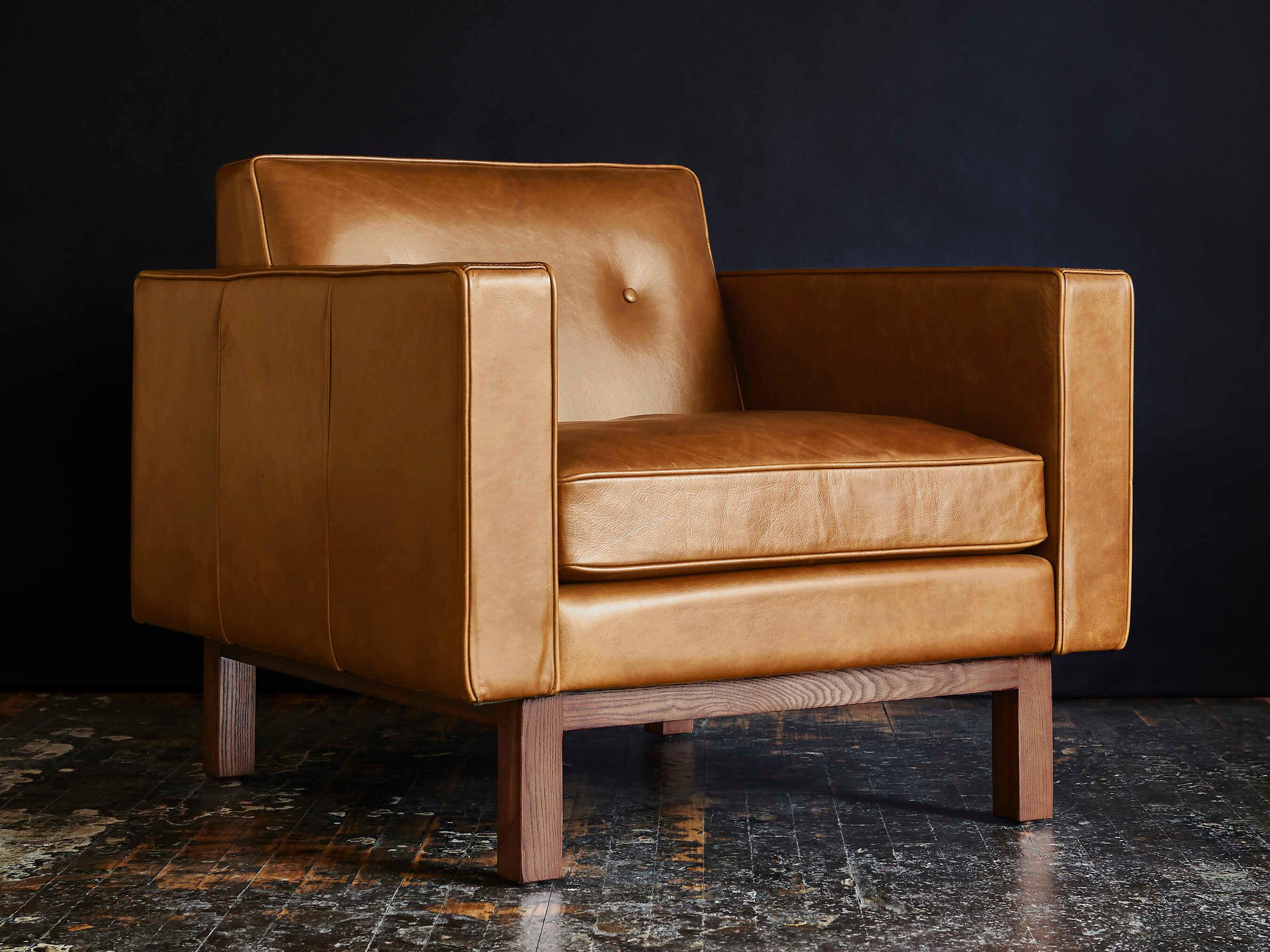 Gus* Modern Embassy Tucson Sienna Brown Leather Accent Chair