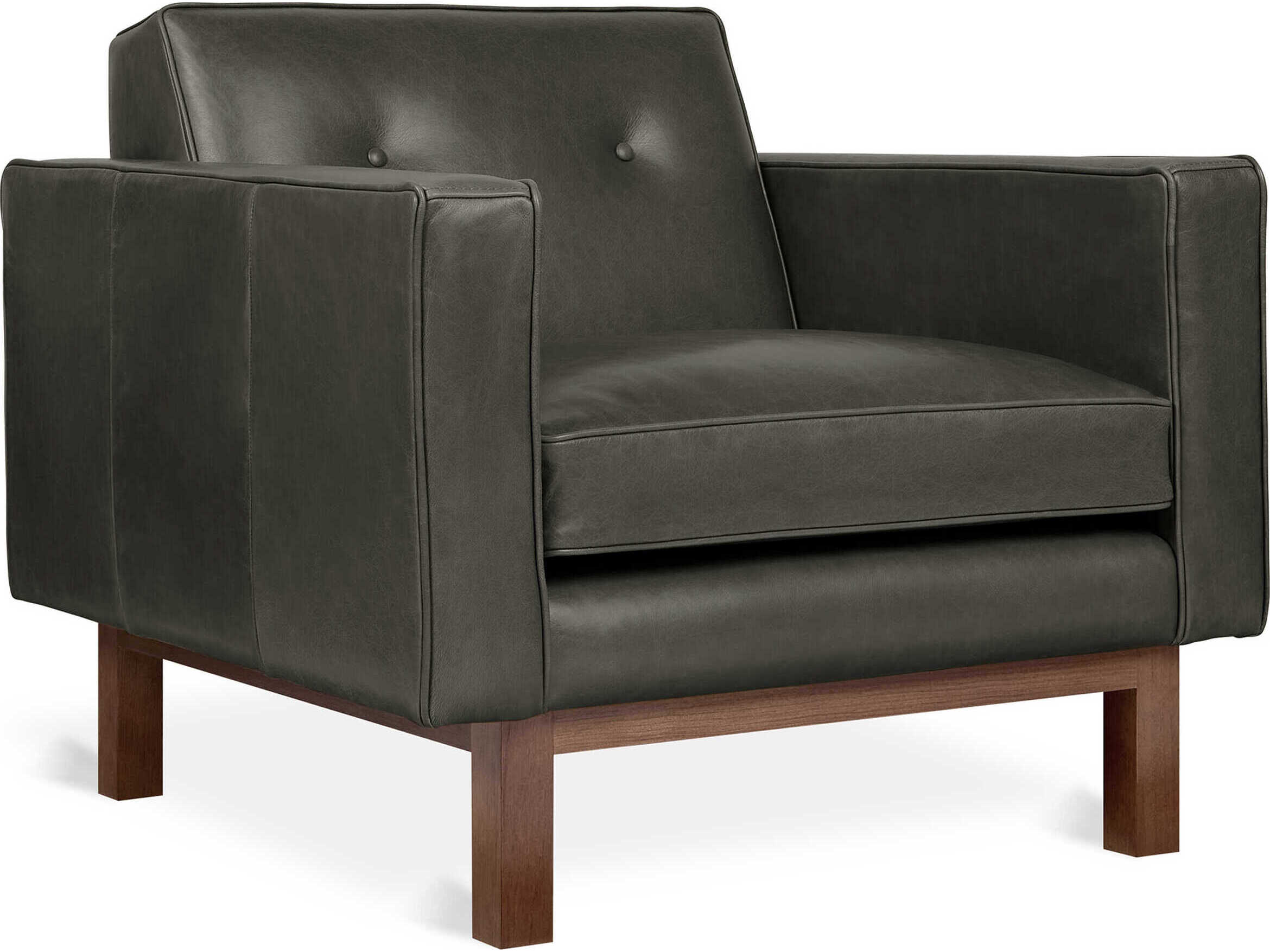 Gus* Modern Embassy Tucson Charcoal Black Leather Accent Chair