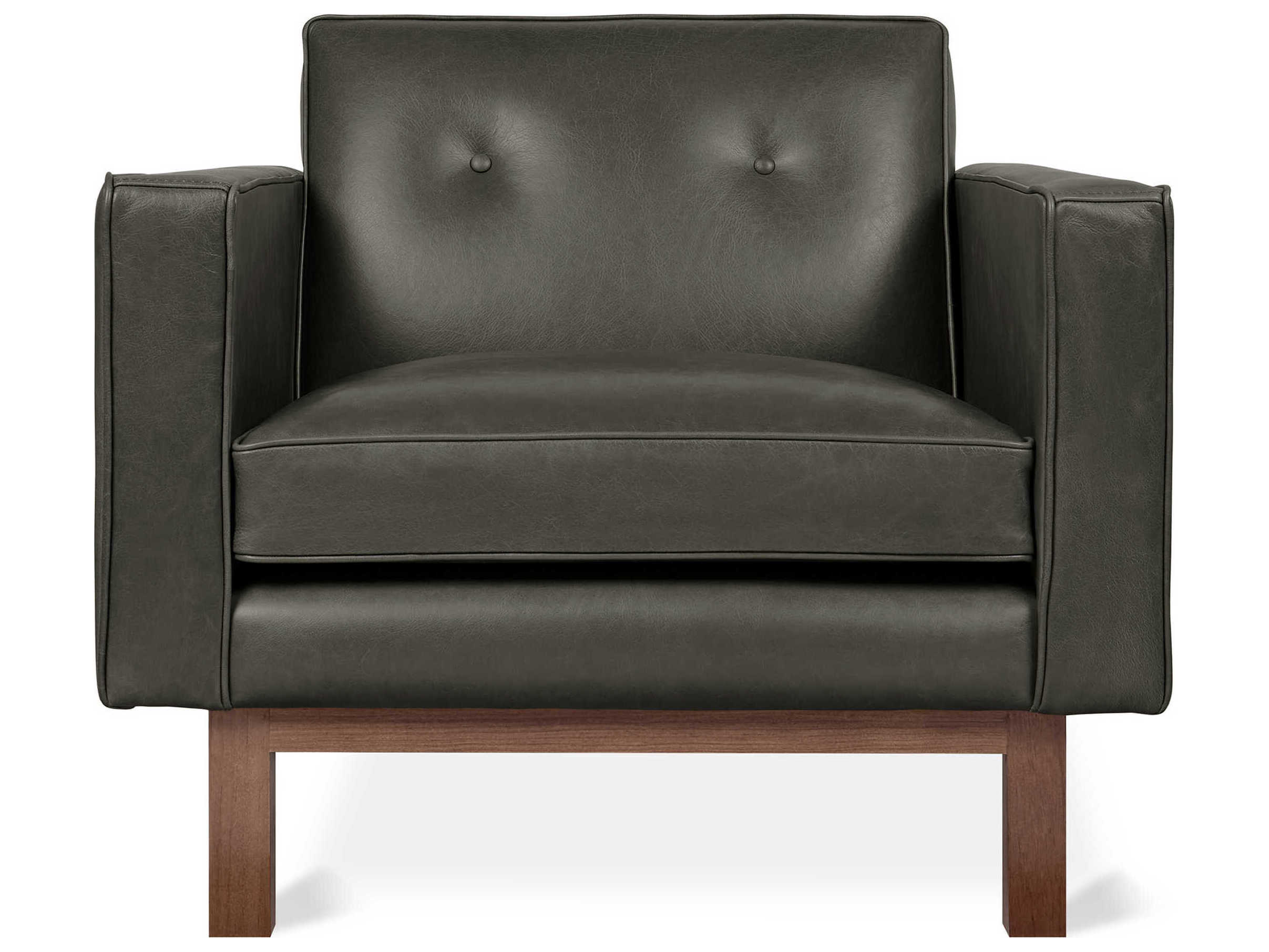Gus* Modern Embassy Tucson Charcoal Black Leather Accent Chair