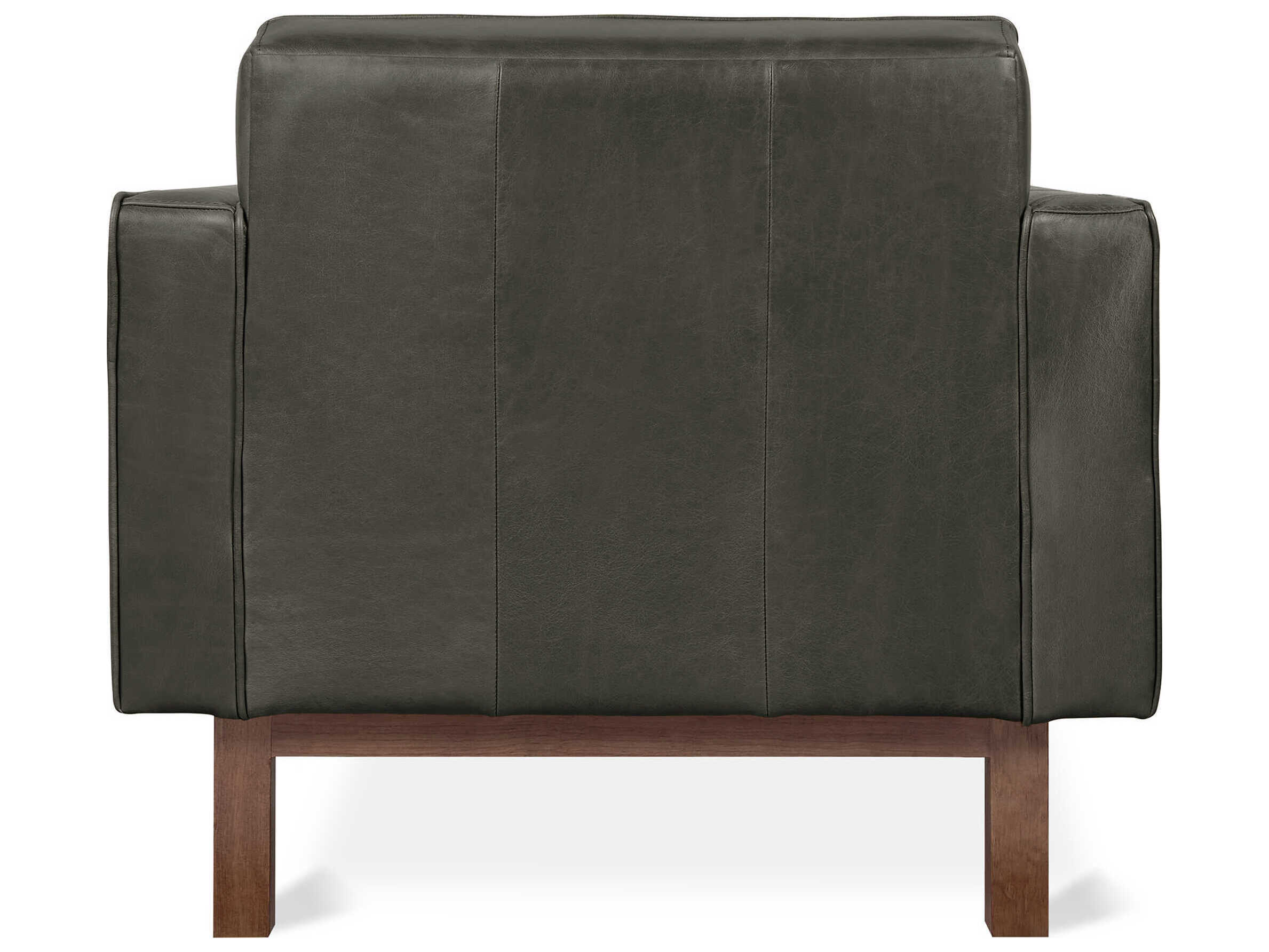 Gus* Modern Embassy Tucson Charcoal Black Leather Accent Chair