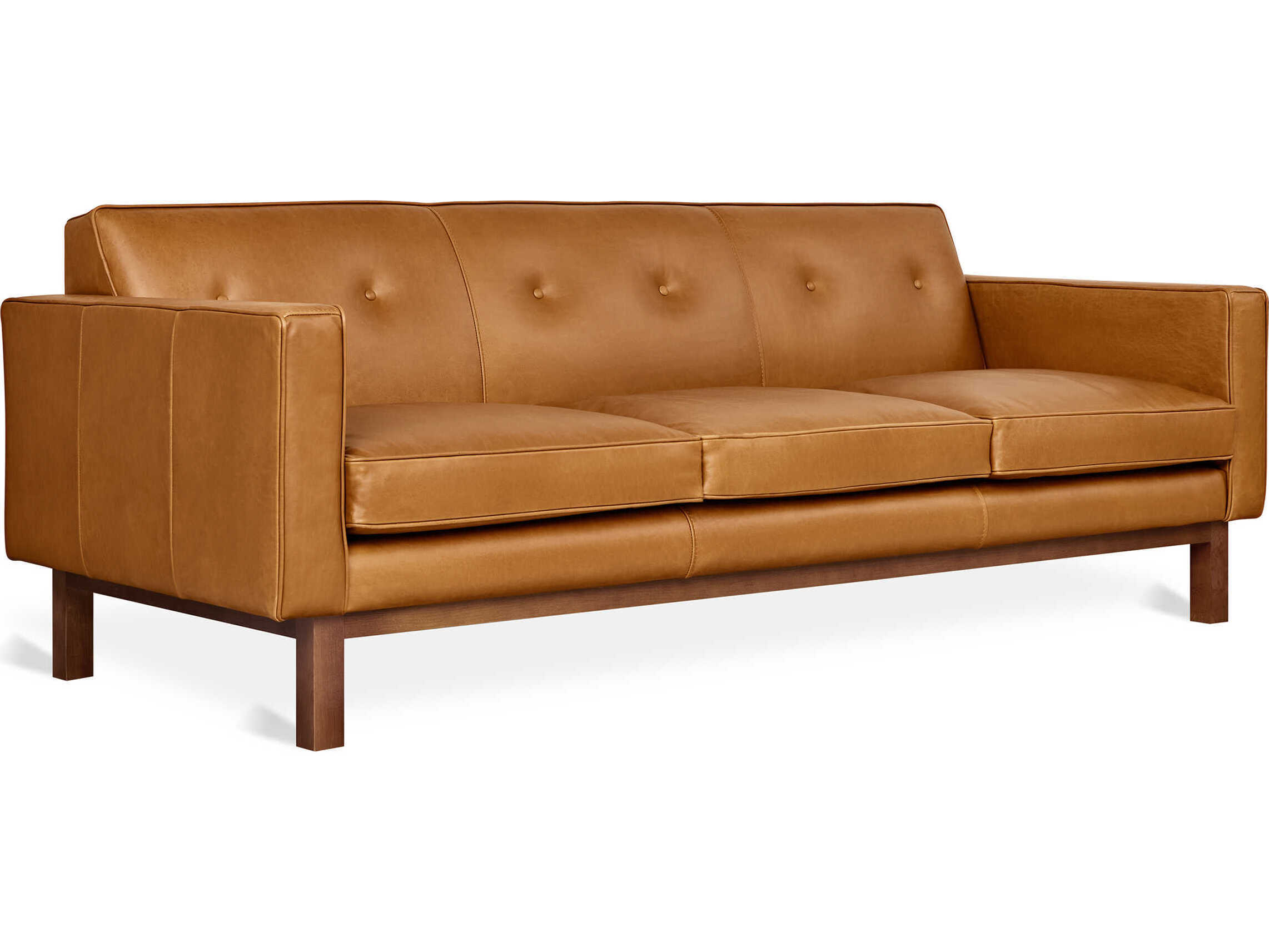 Gus* Modern Embassy Tucson Sienna Leather Brown Sofa