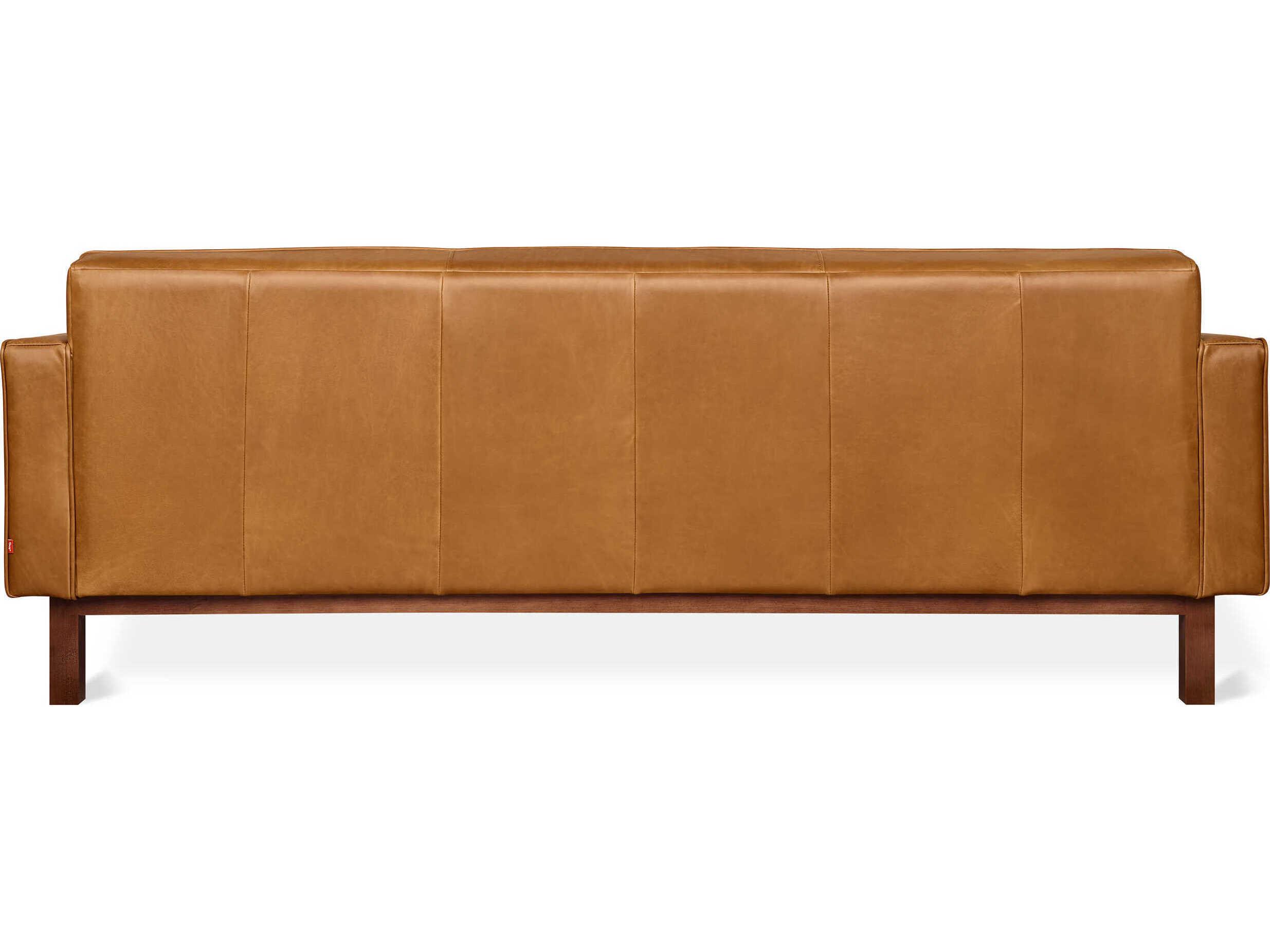 Gus* Modern Embassy Tucson Sienna Leather Brown Sofa
