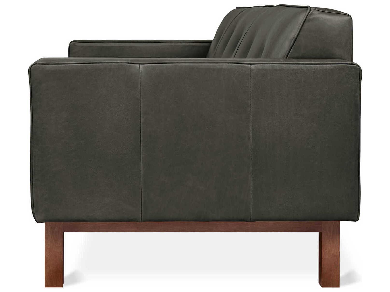 Gus* Modern Embassy Tucson Char Leather Black Sofa