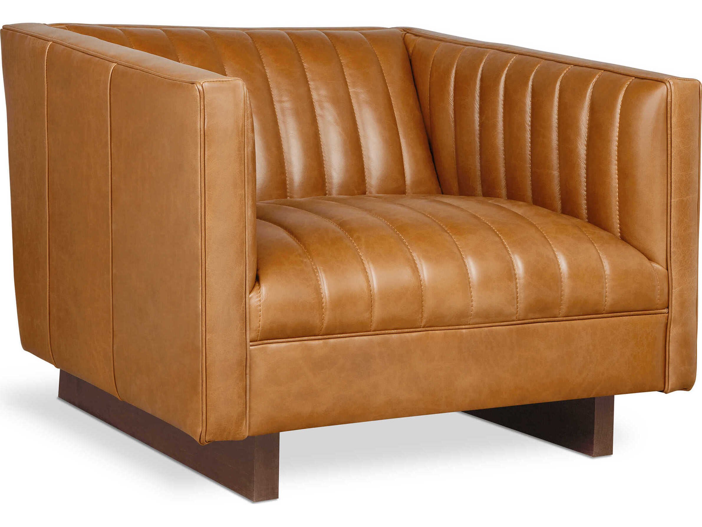 Gus* Modern Wallace Sienna Brown Leather Accent Chair