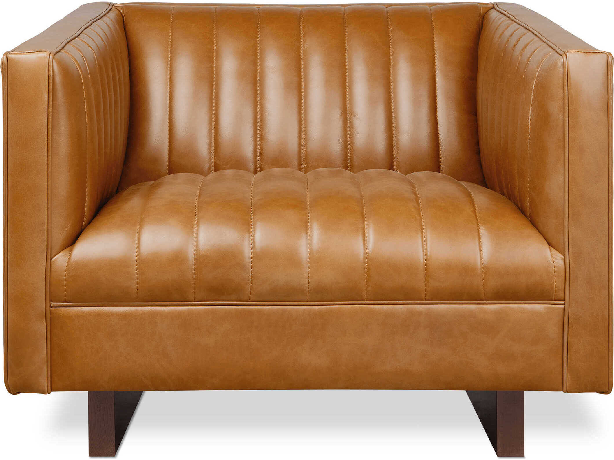 Gus* Modern Wallace Sienna Brown Leather Accent Chair