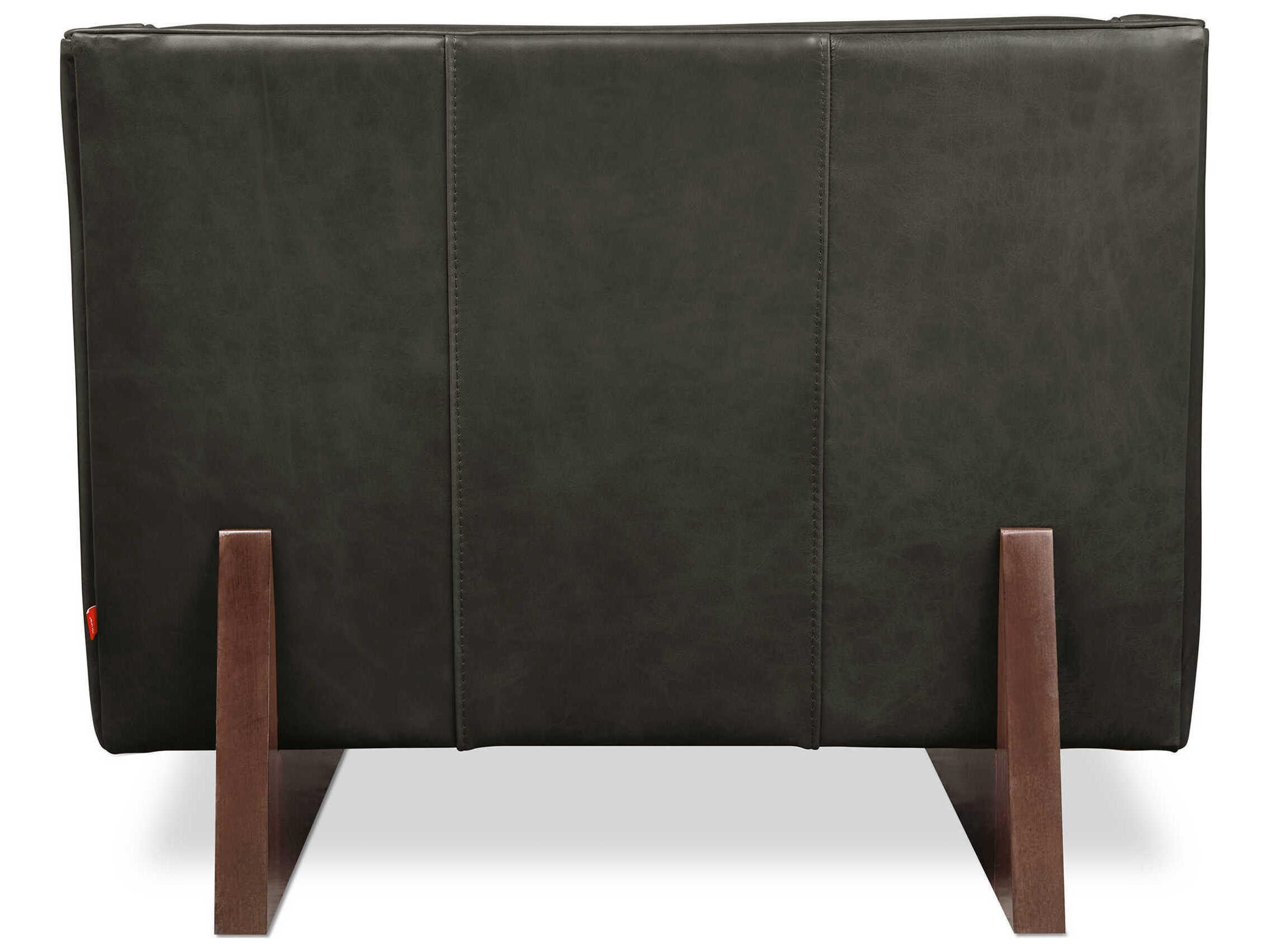 Gus* Modern Wallace Charcoal Black Leather Accent Chair