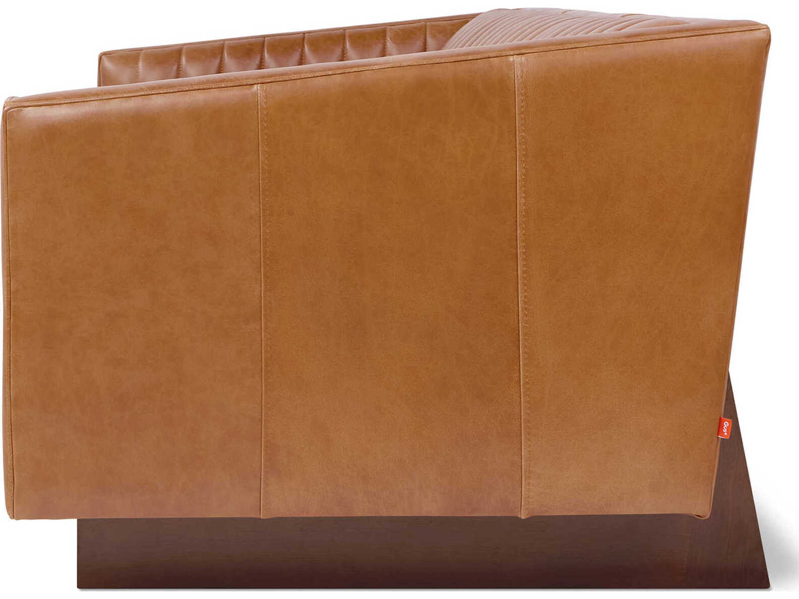 Gus* Modern Wallace Sienna Leather Brown Upholstered Sofa