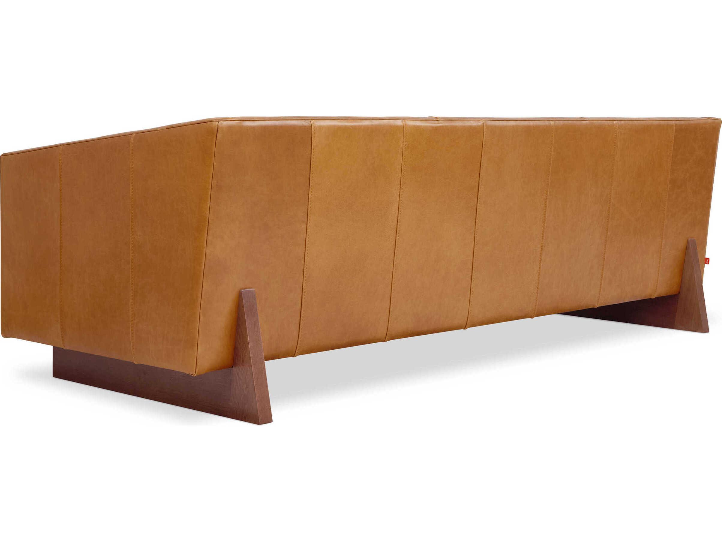 Gus* Modern Wallace Sienna Leather Brown Upholstered Sofa