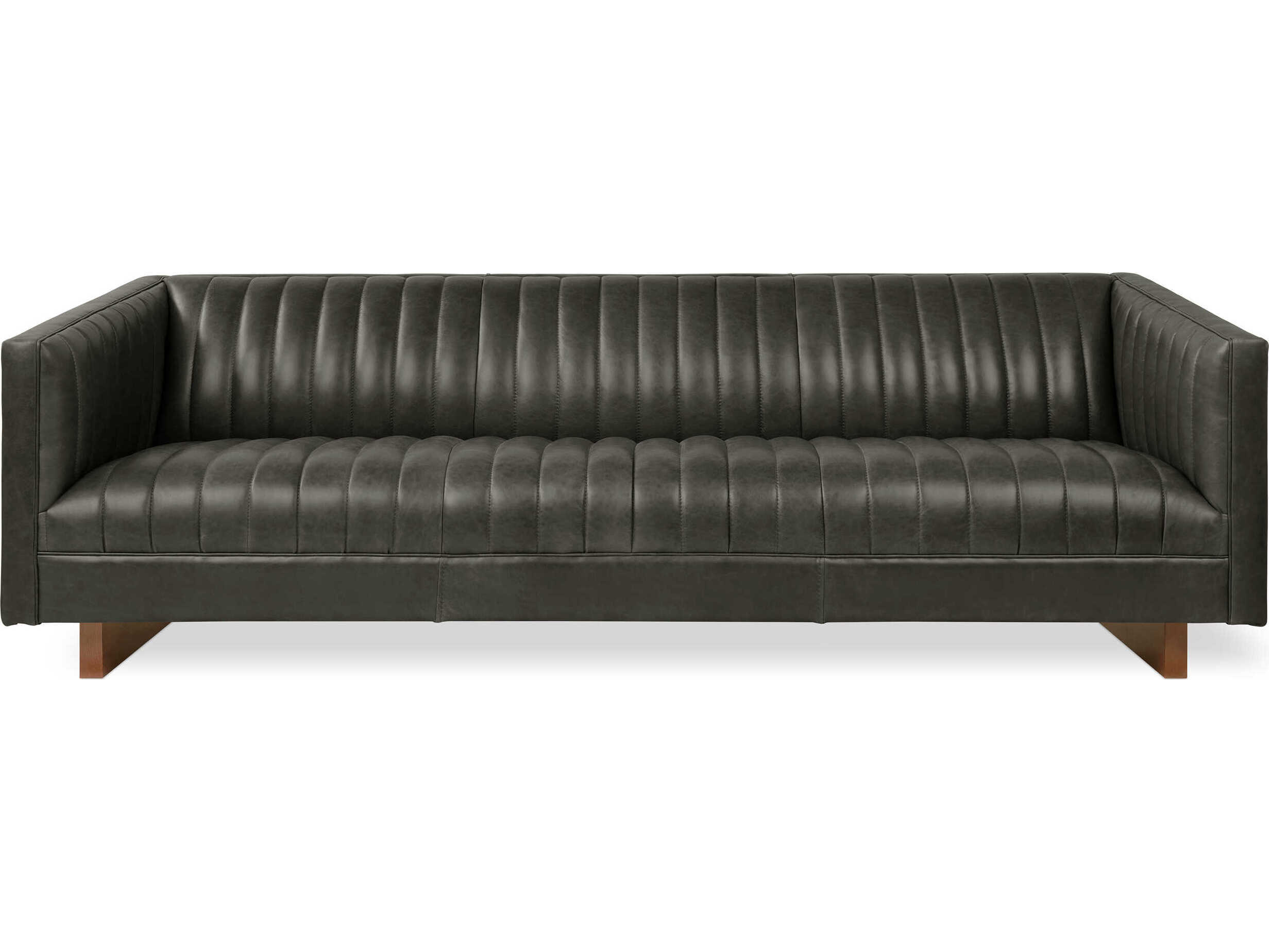 Gus* Modern Wallace Char Leather Black Sofa