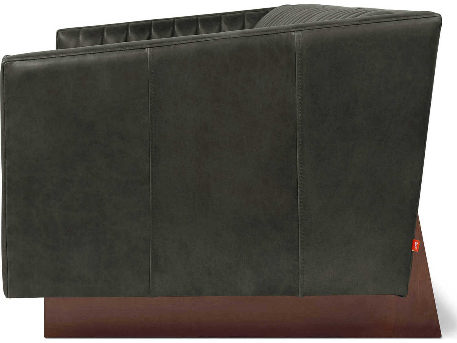 Gus* Modern Wallace Char Leather Black Sofa