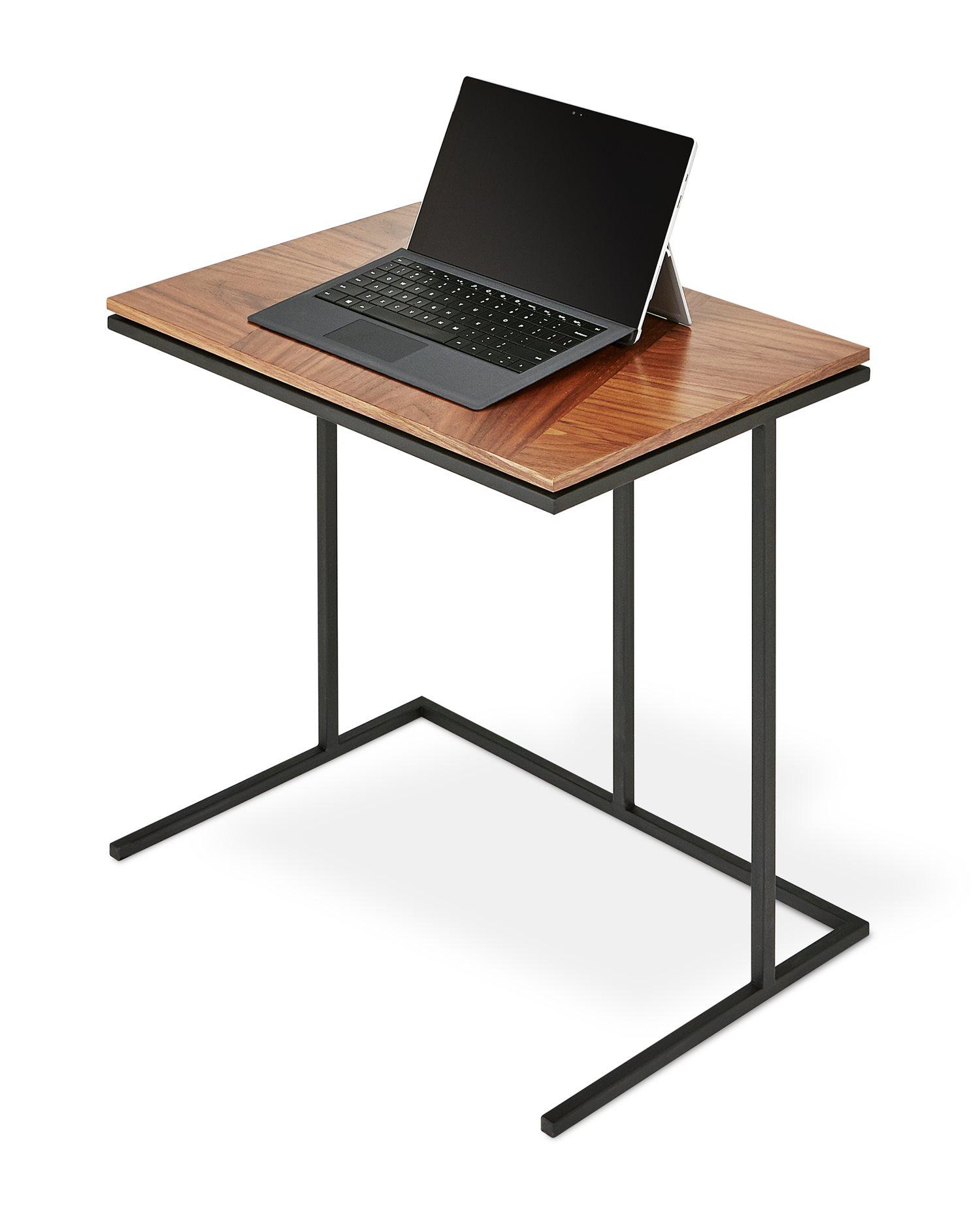 Gus* Modern Tobias Rectangular Wood Walnut Black End Table