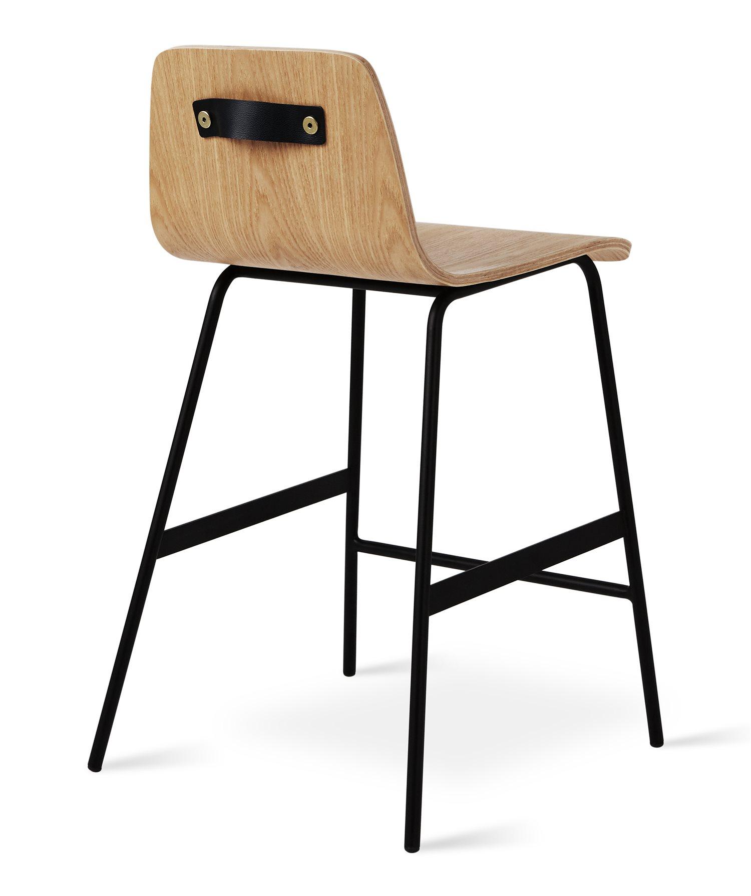 Gus* Modern Lecture Ash Wood Natural Black Counter Stool