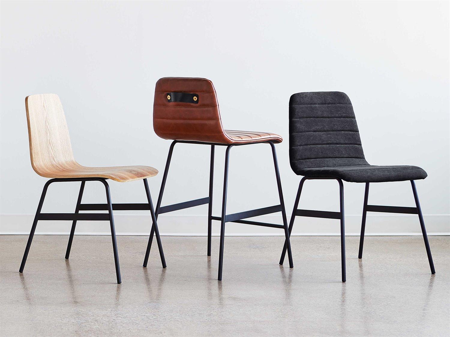 Gus* Modern Lecture Leather Saddle Brown Counter Stool