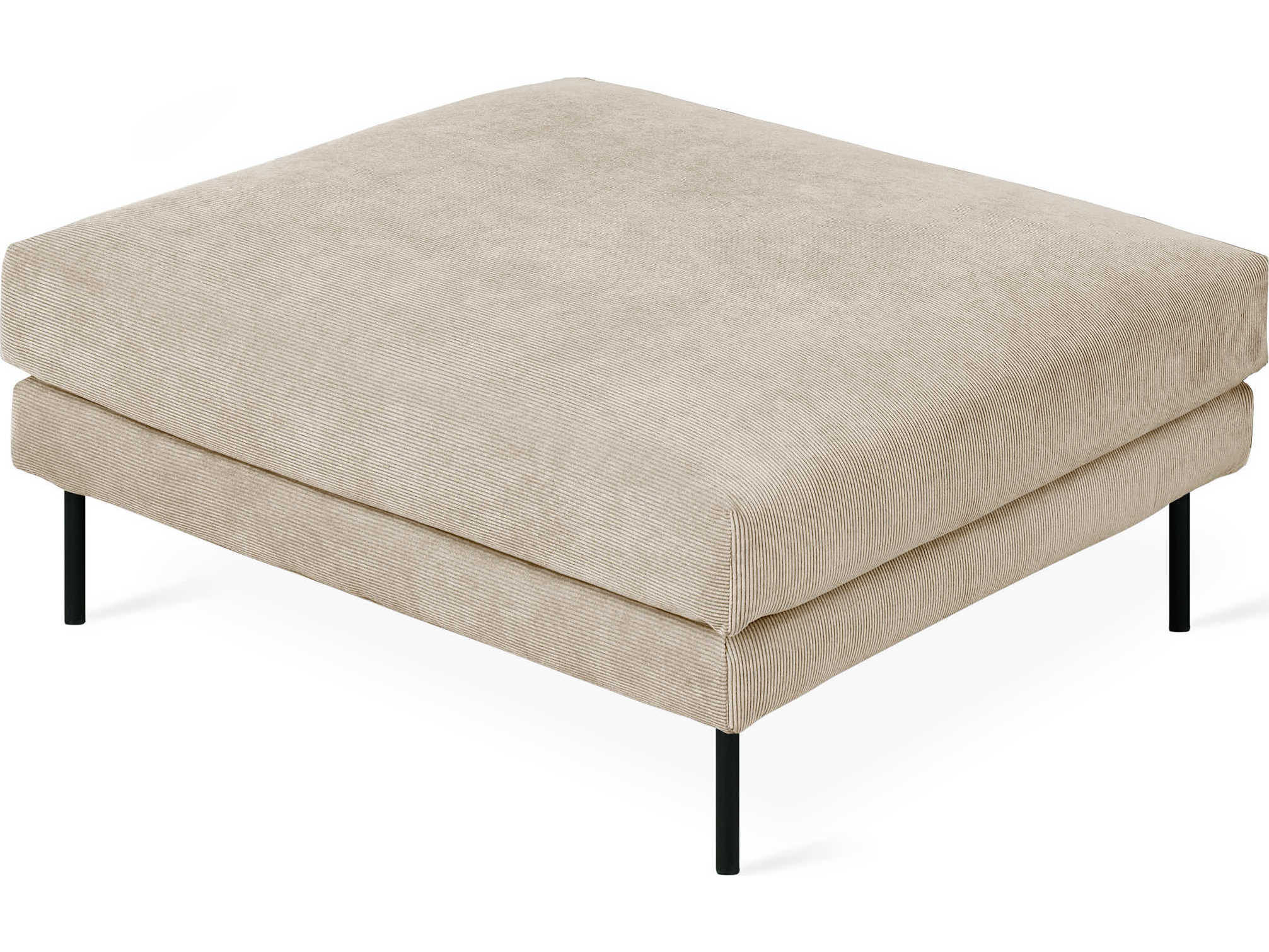 Gus* Modern Renfrew Mersey Caribou Black Beige Upholstered Ottoman