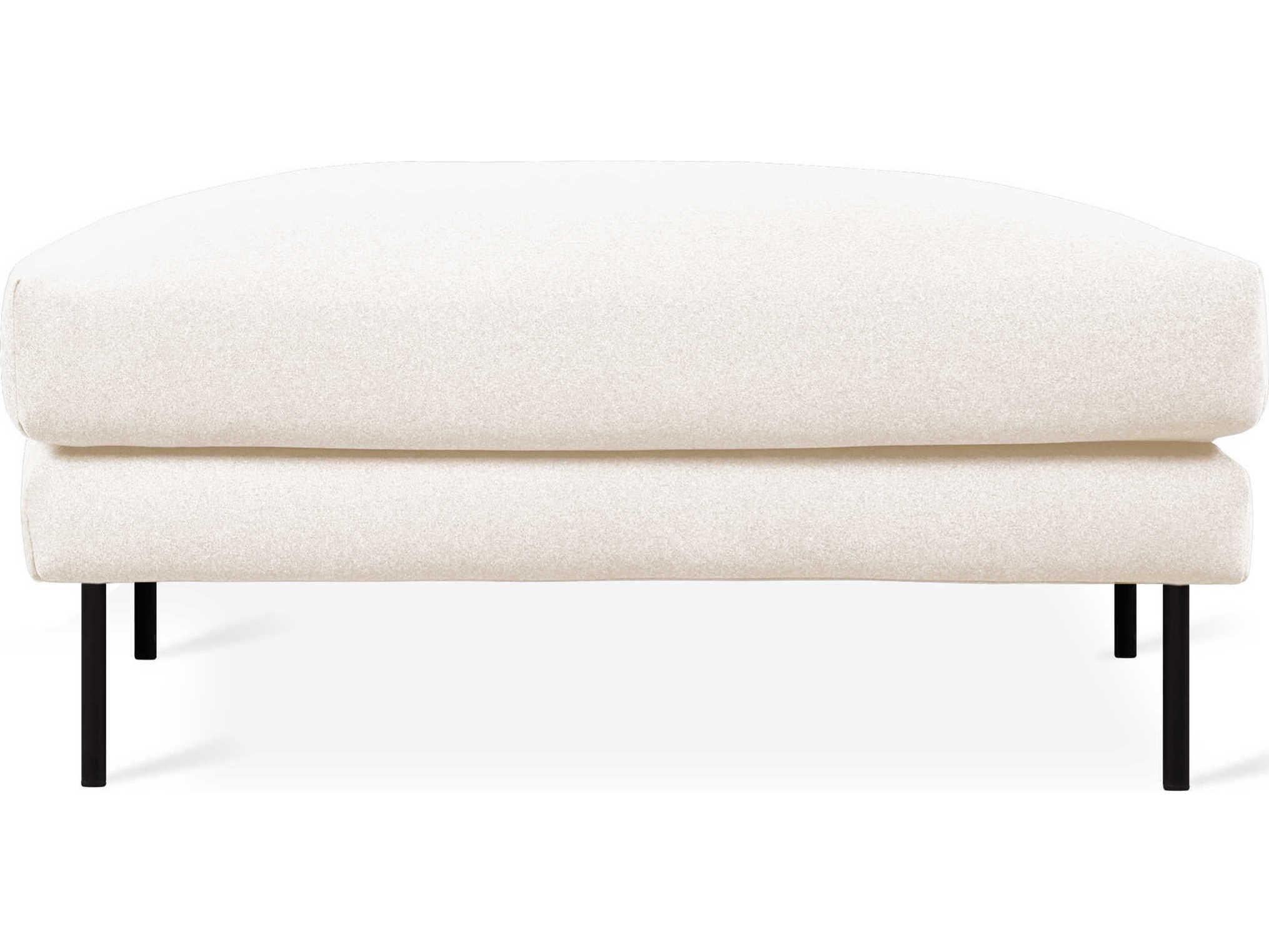 Gus* Modern Renfrew Merino Cream Black Upholstered Ottoman
