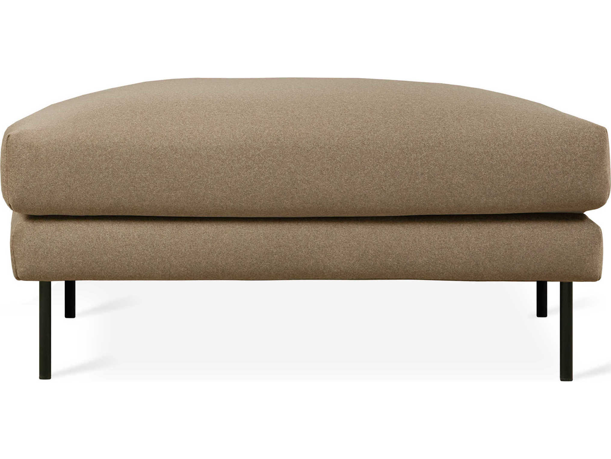 Gus* Modern Renfrew Merino Mocha Black Brown Upholstered Ottoman