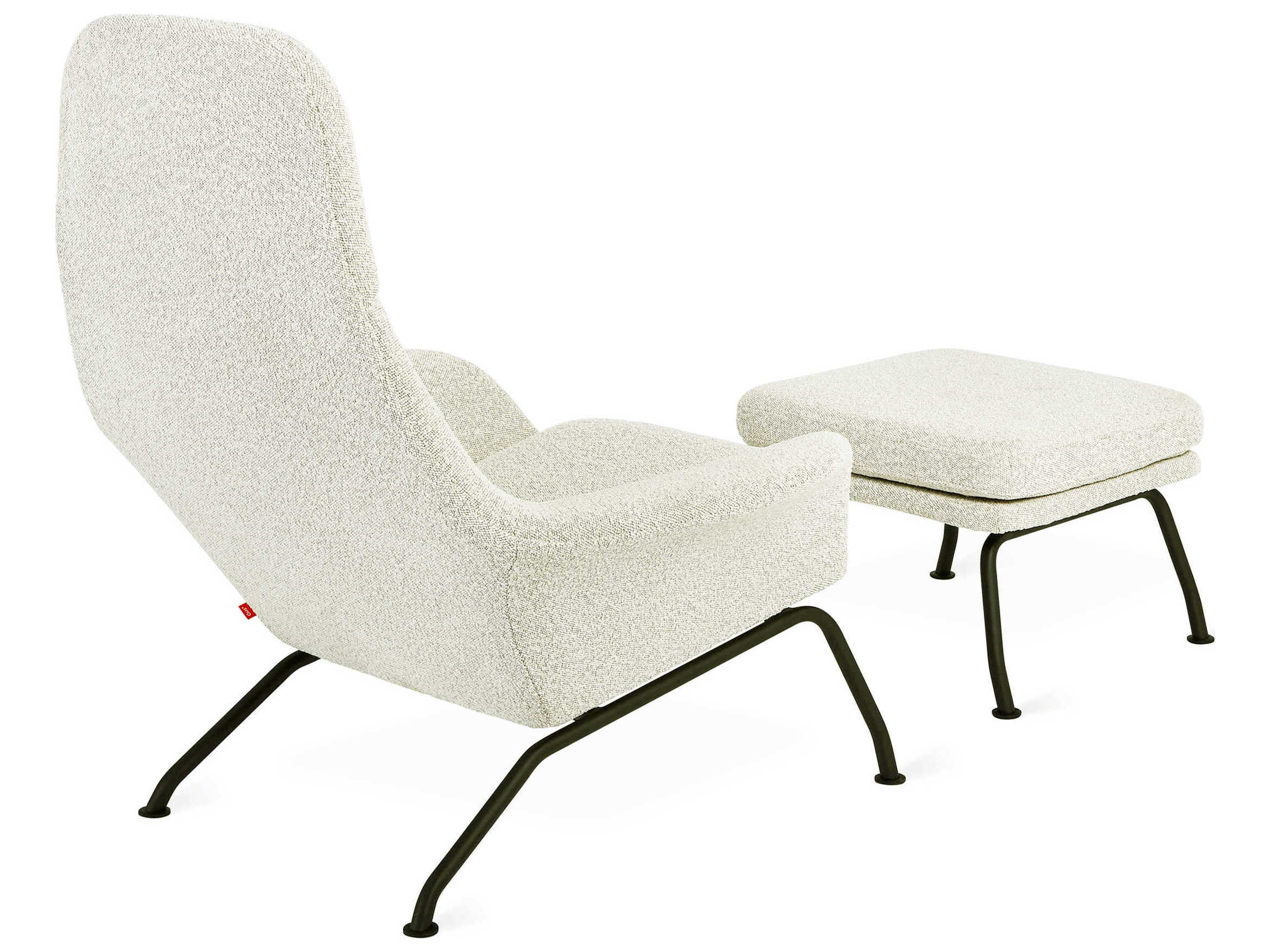 Gus* Modern Tallinn Copenhagen Fossil White Upholstered Ottoman