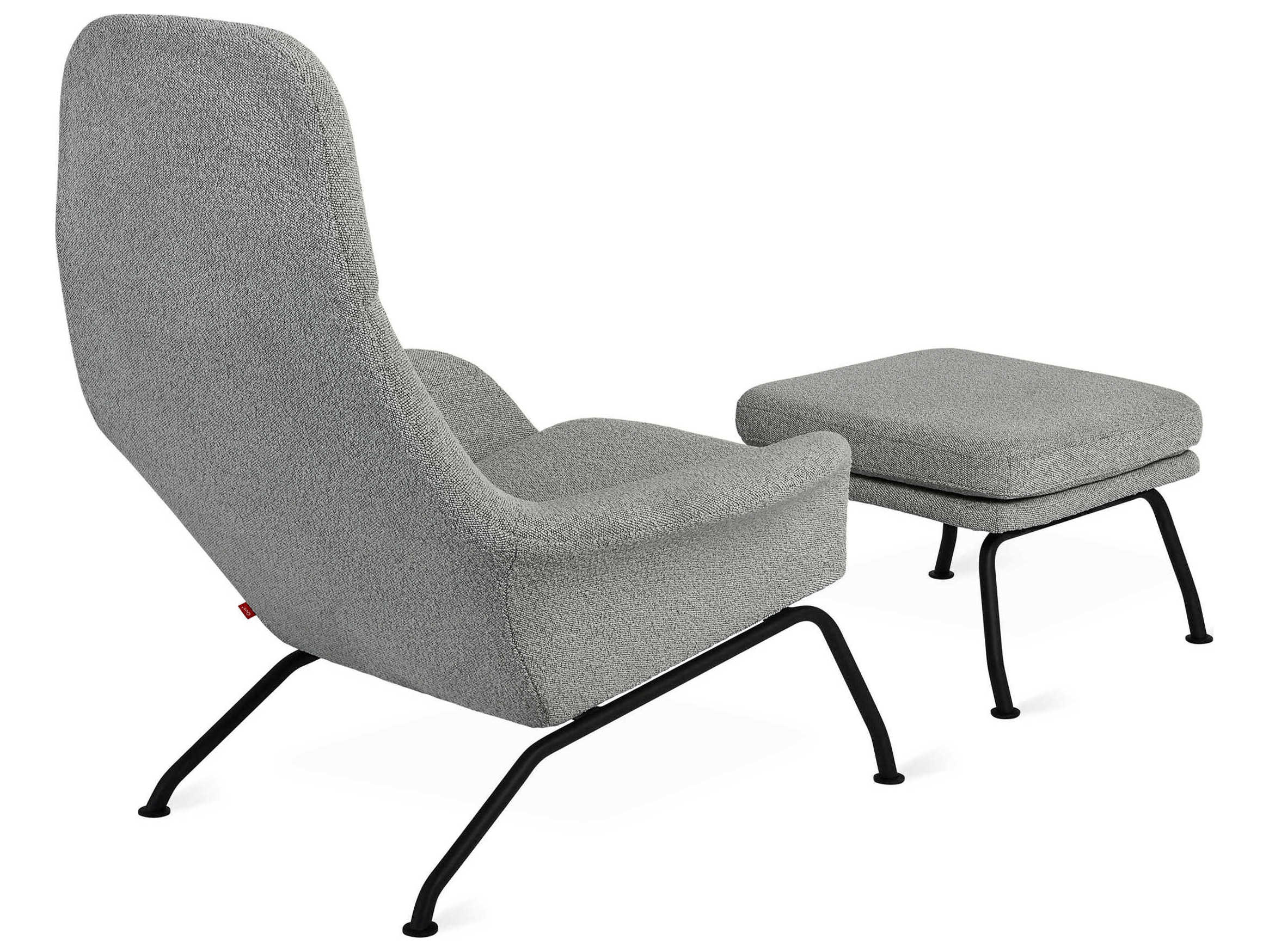 Gus* Modern Tallinn Copenhagen Iron Gray Upholstered Ottoman