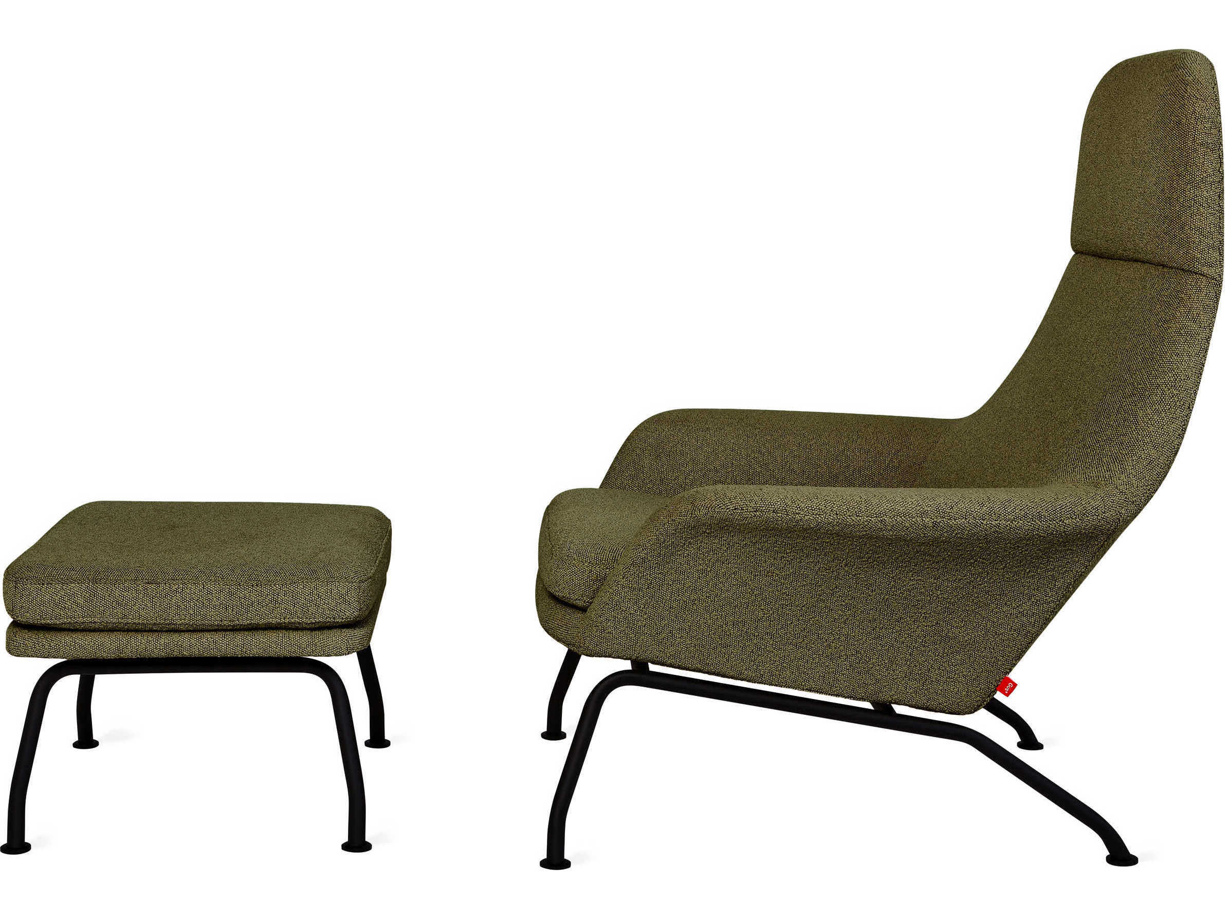 Gus* Modern Tallinn Copenhagen Terra Green Upholstered Ottoman