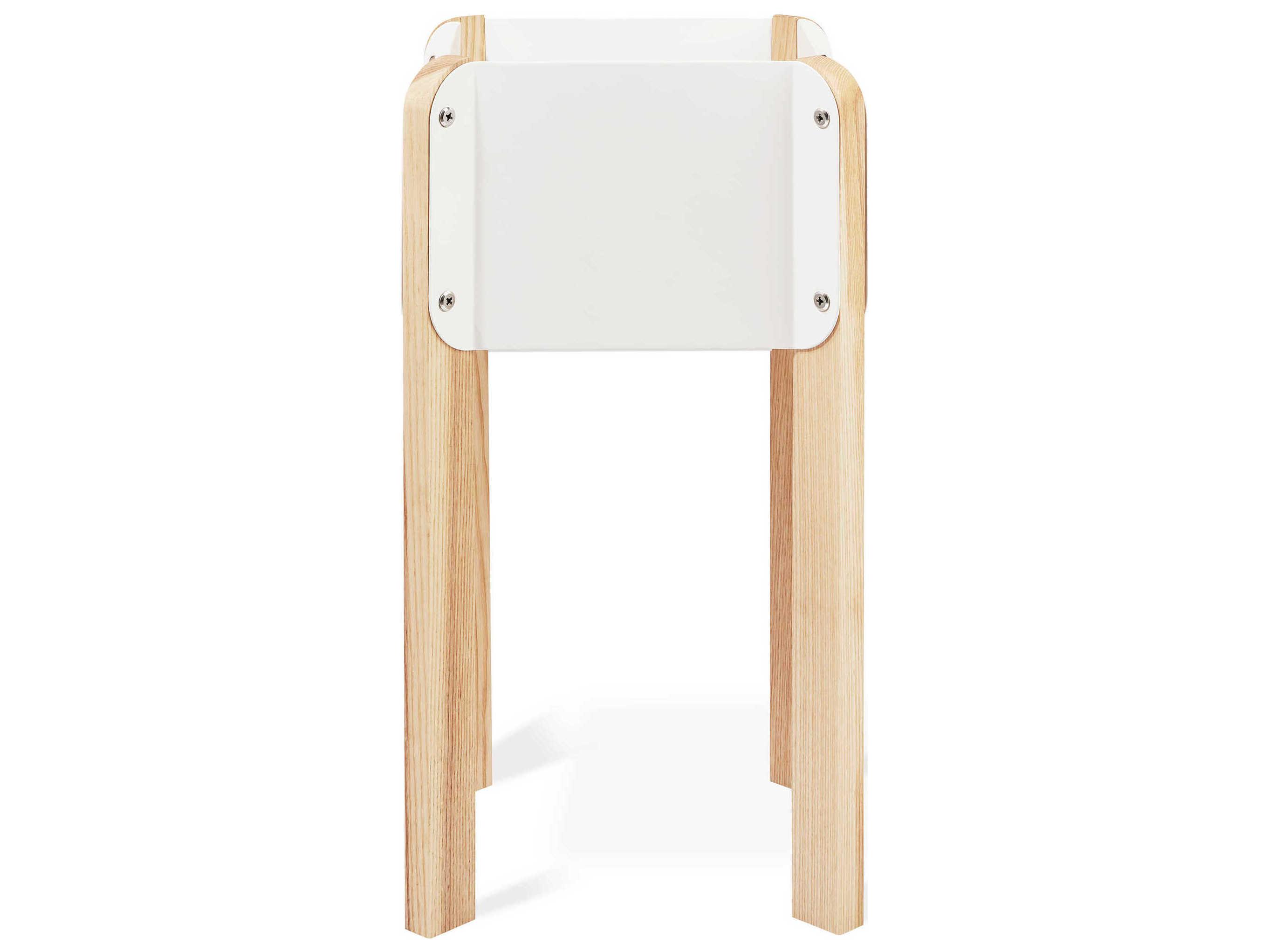 Gus* Modern Atrium White / Ash Natural 22" High Plant Stand