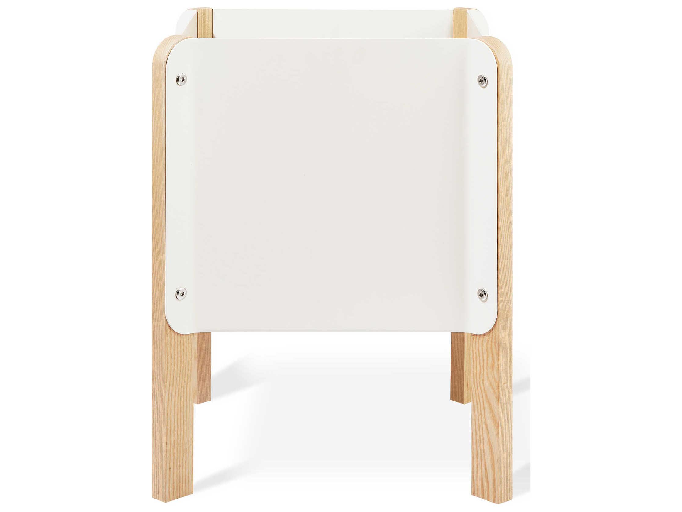 Gus* Modern Atrium White / Ash Natural 19"" High Plant Stand