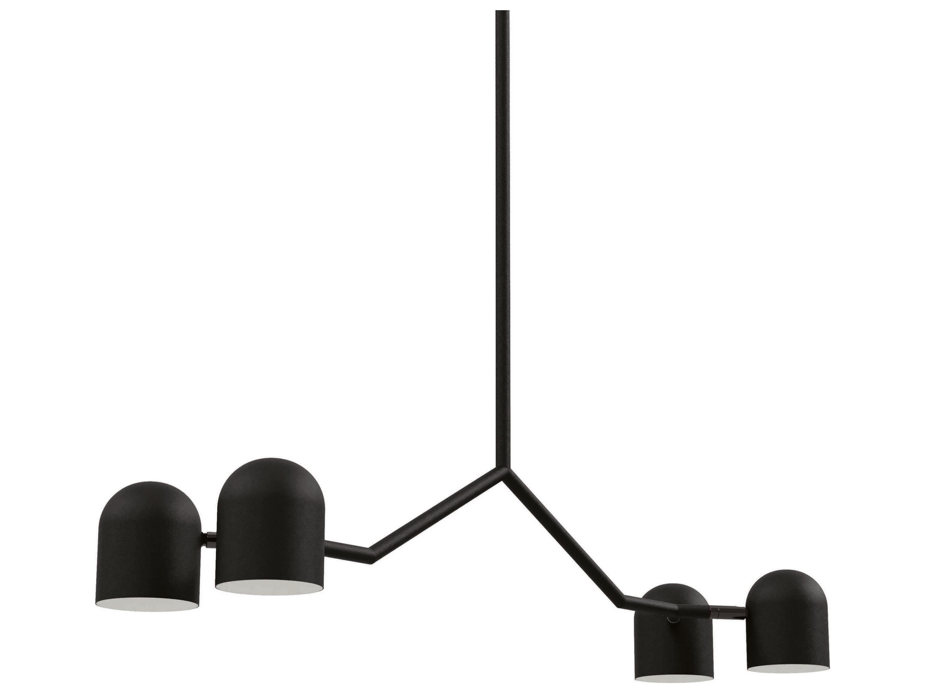Gus* Modern Tandem 4-Light Black LED Dome Linear Island Pendant