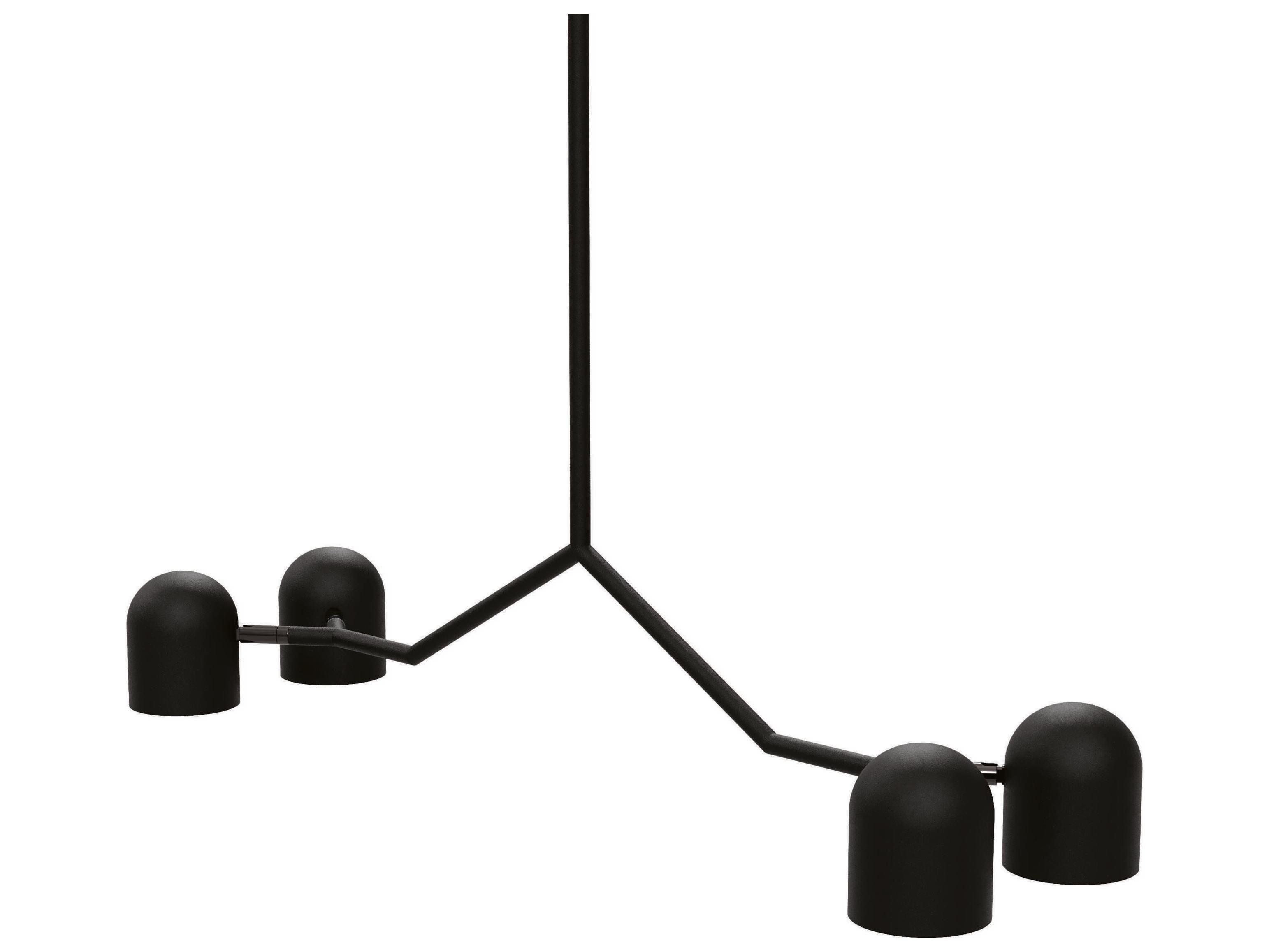 Gus* Modern Tandem 4-Light Black LED Dome Linear Island Pendant