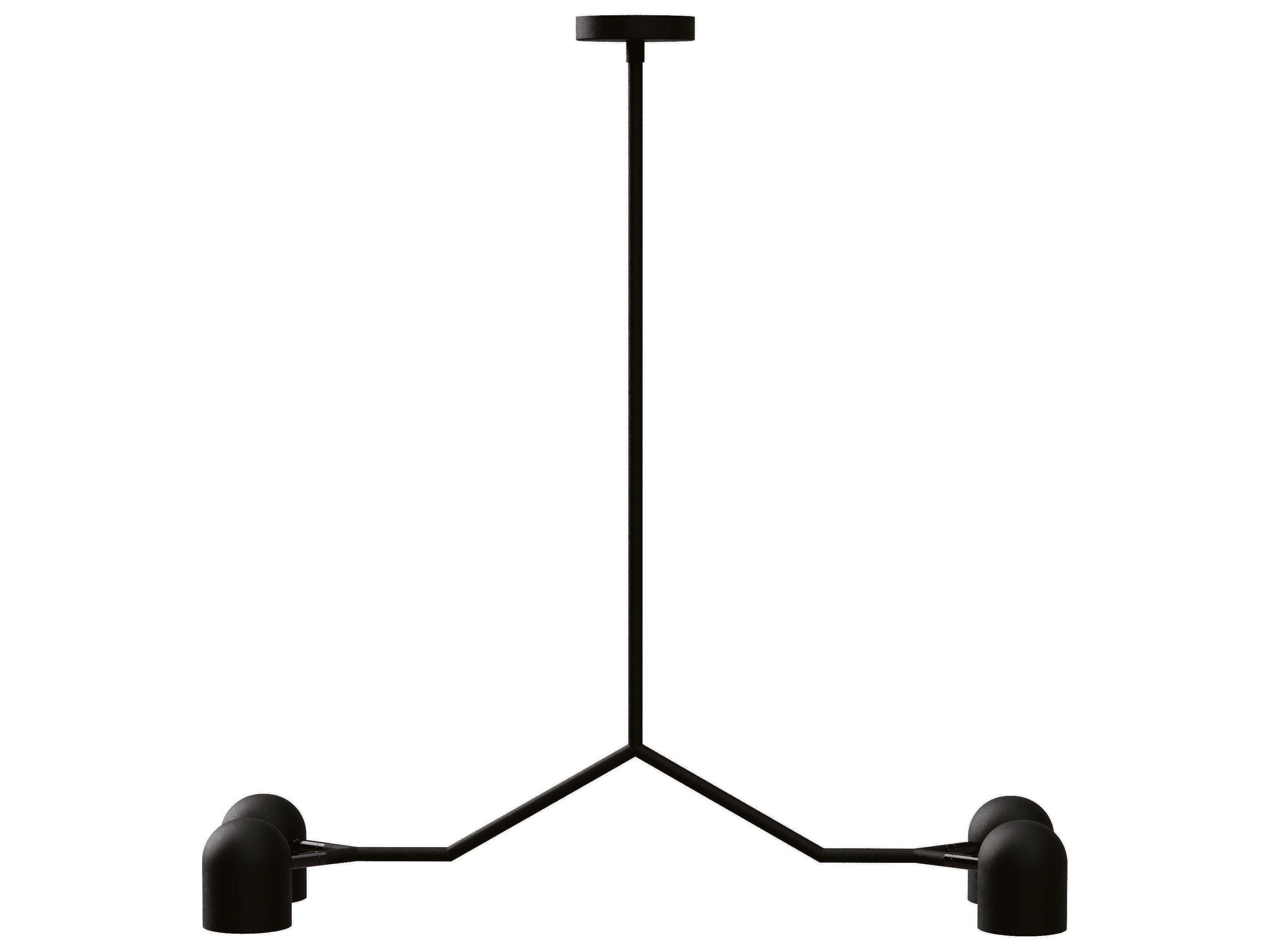 Gus* Modern Tandem 4-Light Black LED Dome Linear Island Pendant