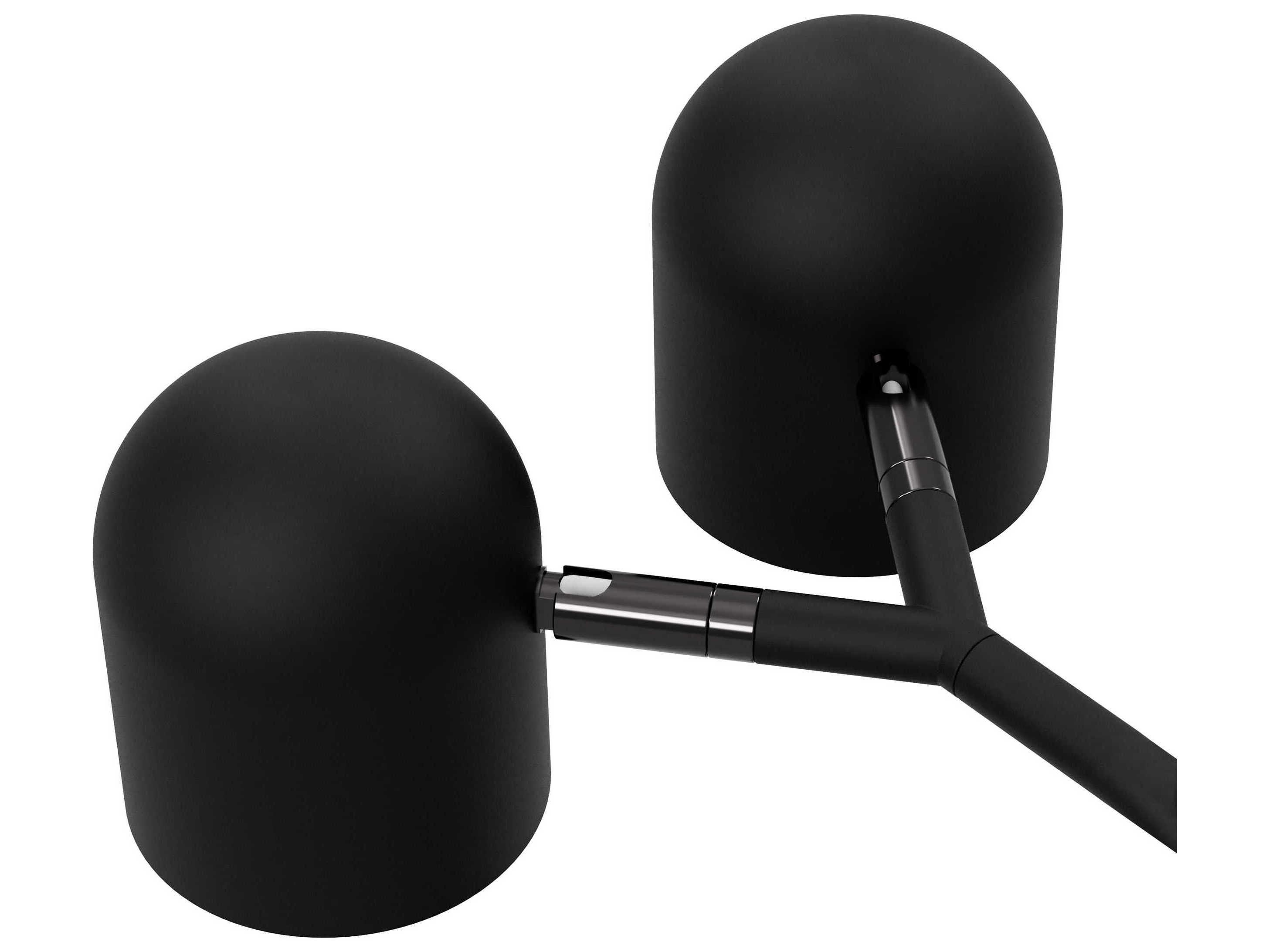 Gus* Modern Tandem 4-Light Black LED Dome Linear Island Pendant