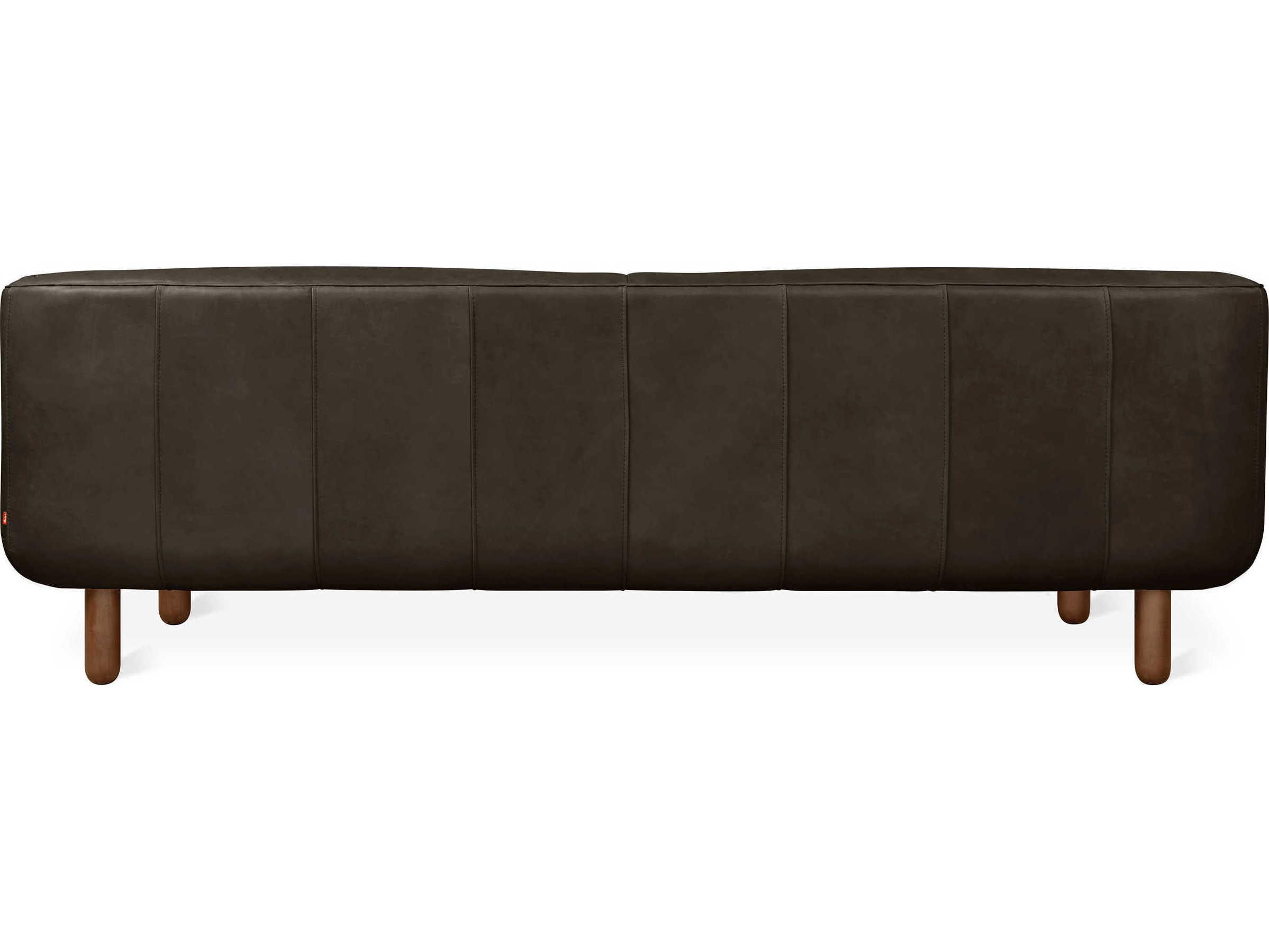 Gus* Modern Beaconsfield Saddle Black Leather Sofa
