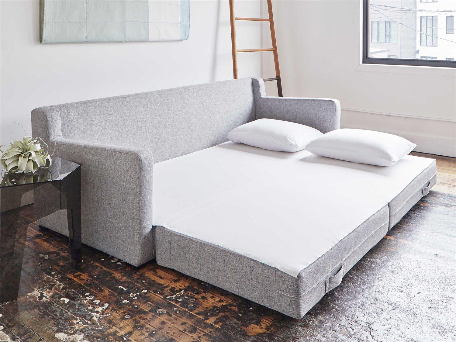 Gus* Modern Flipside Velvet Mercury Gray Upholstered Sofa Bed