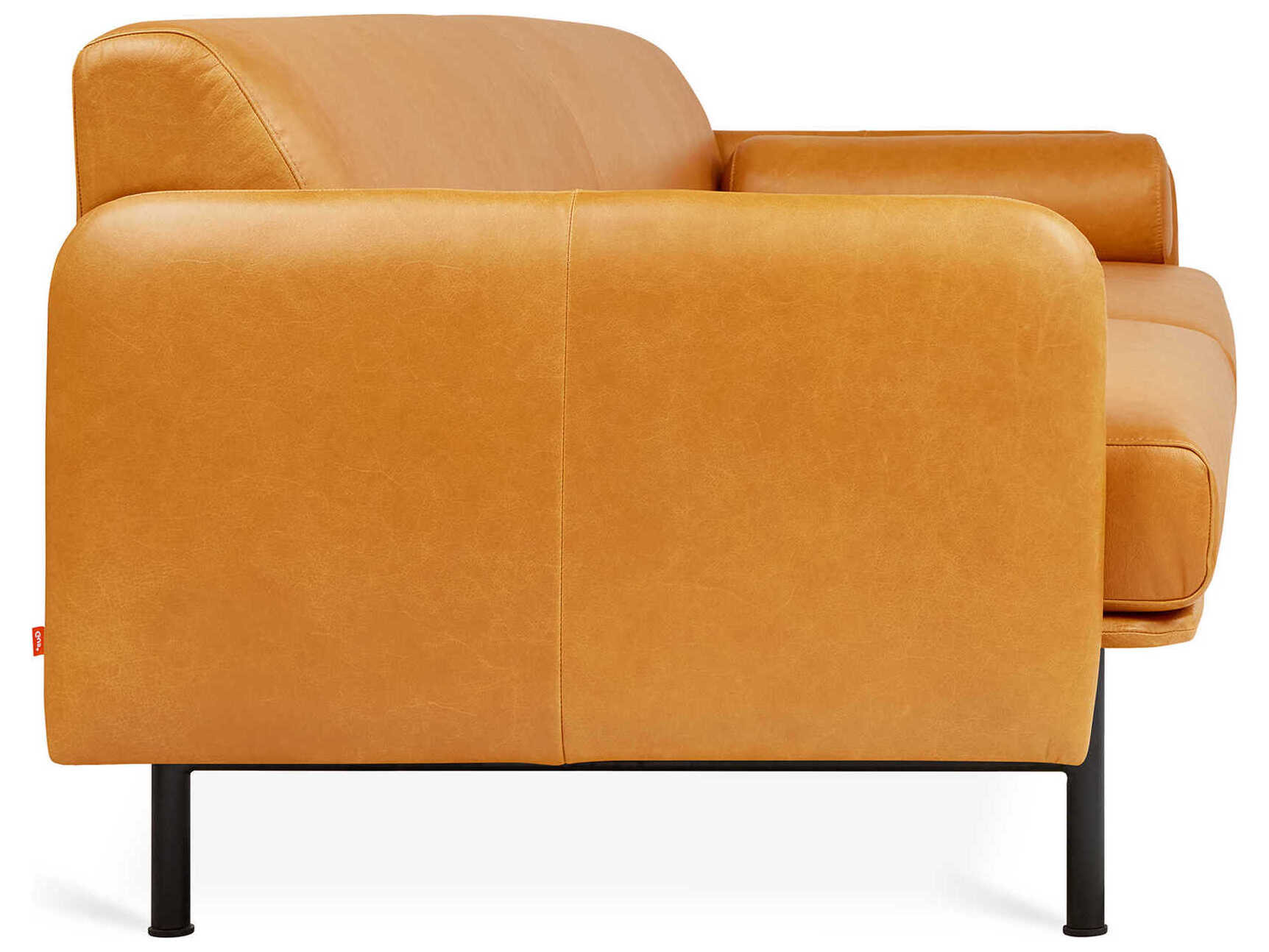 Gus* Modern Foundry Tucson Honey Leather Brown Sofa