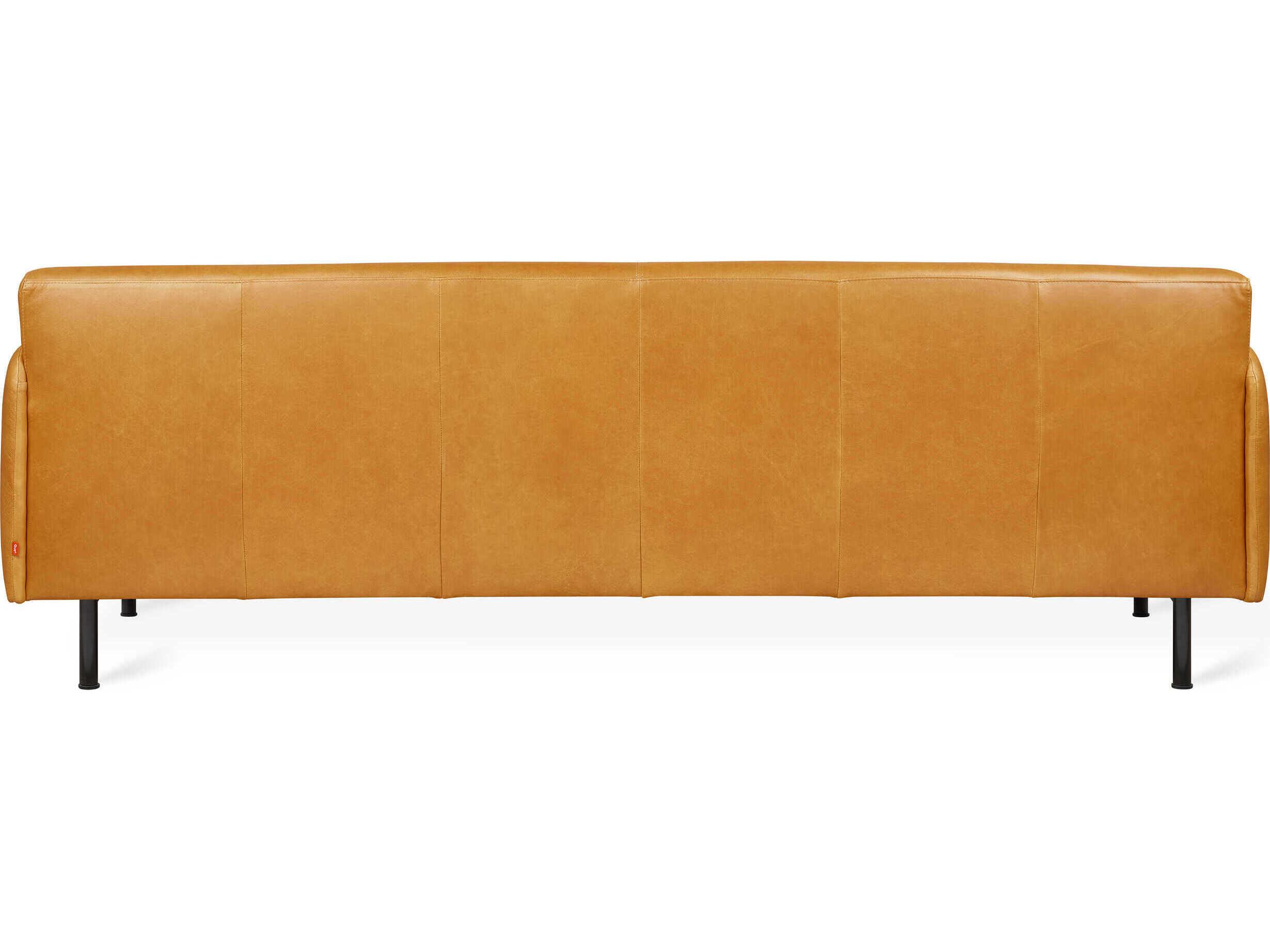 Gus* Modern Foundry Tucson Honey Leather Brown Sofa