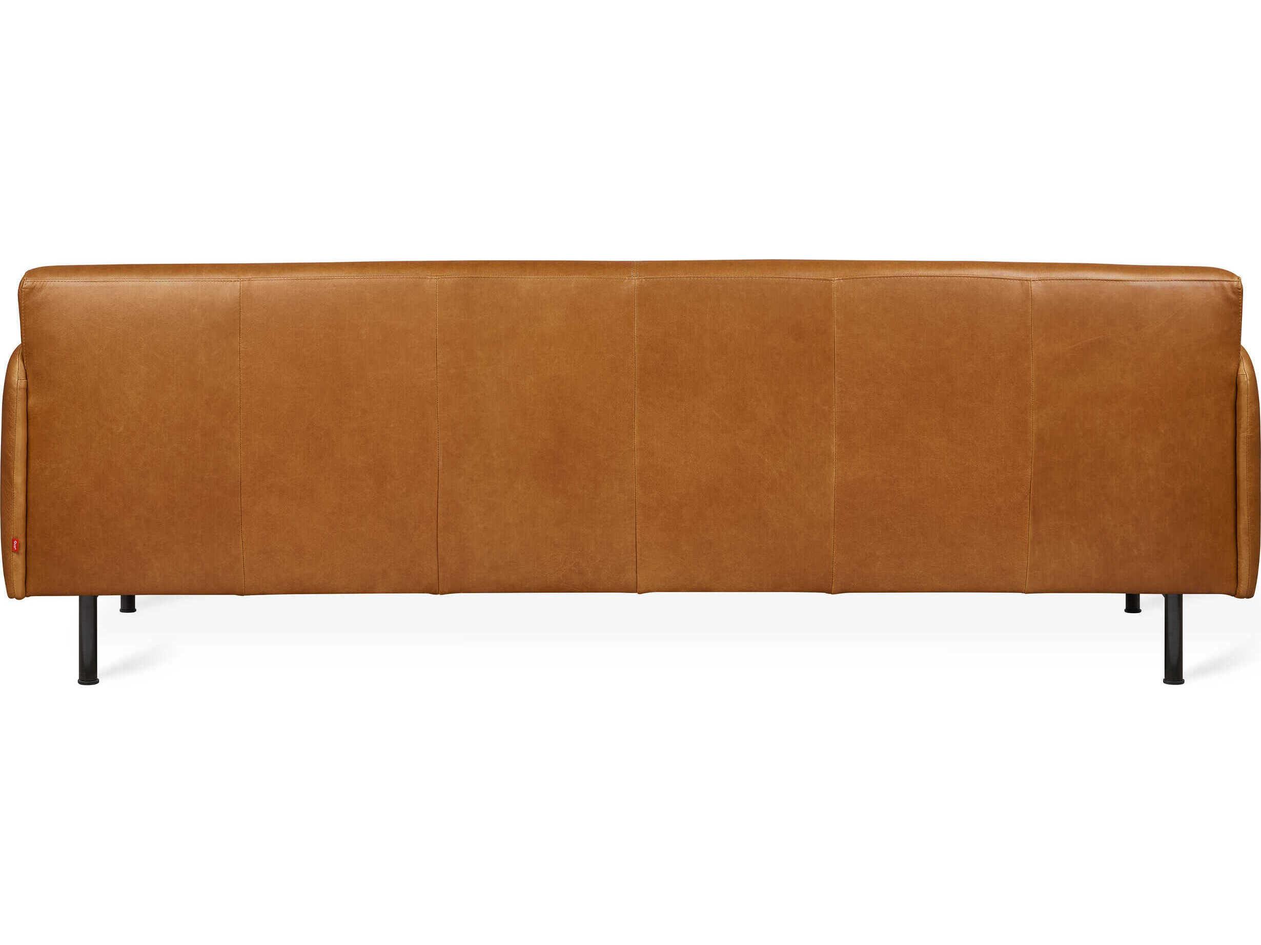 Gus* Modern Foundry Tucson Sienna Leather Brown Sofa