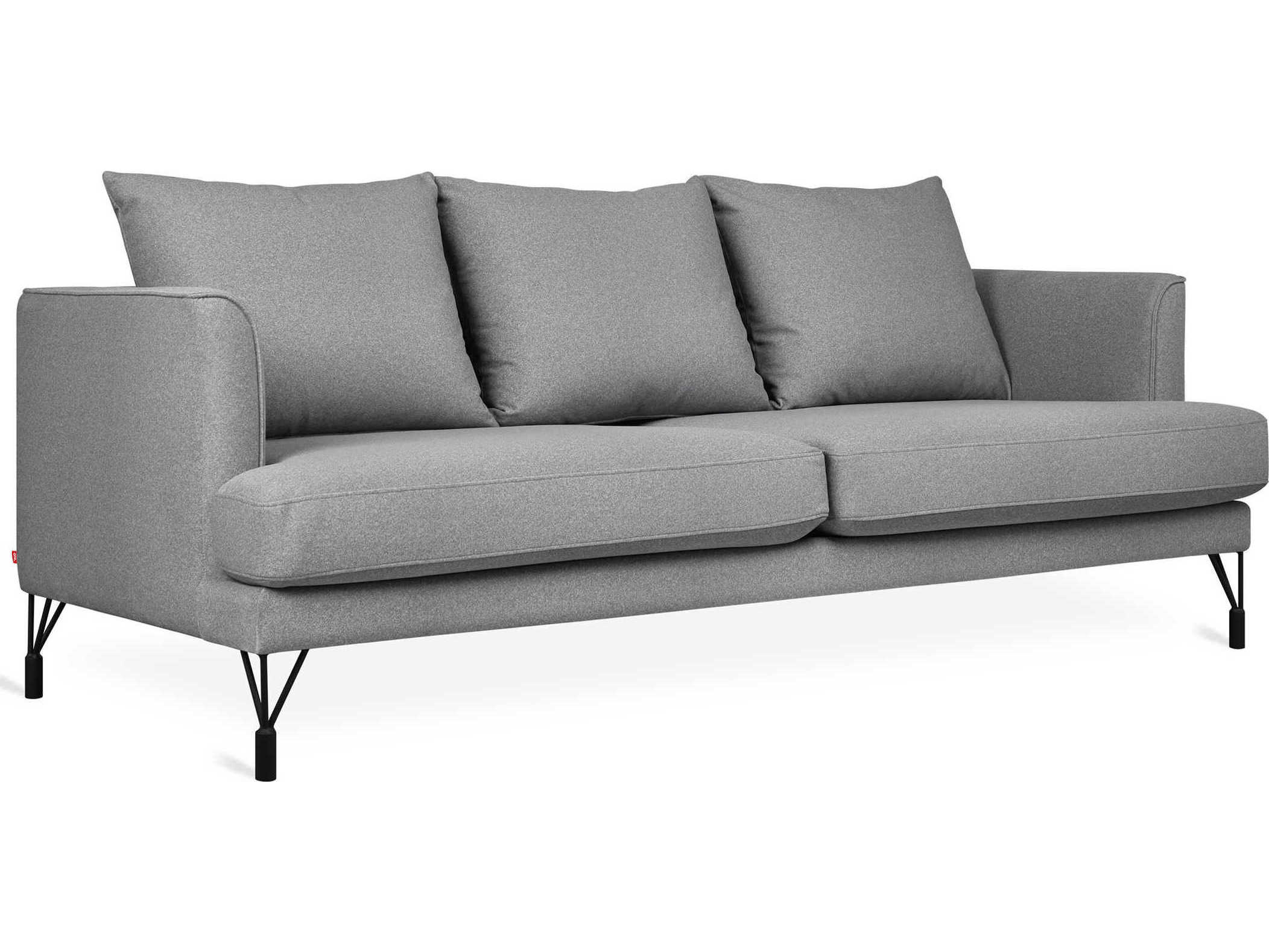Gus* Modern Highline Merino Dapple Gray Upholstered Sofa