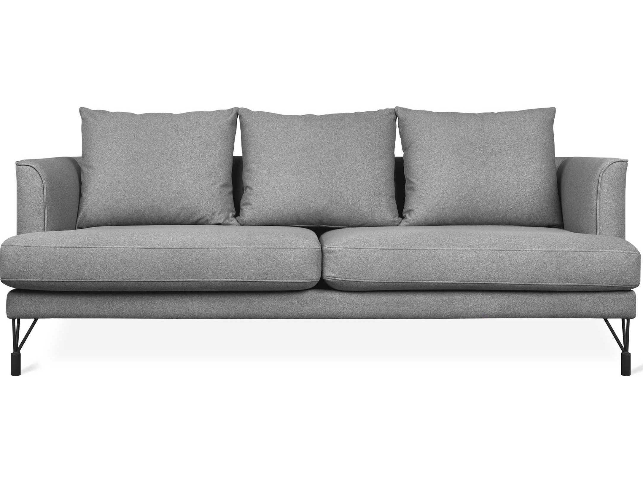 Gus* Modern Highline Merino Dapple Gray Upholstered Sofa