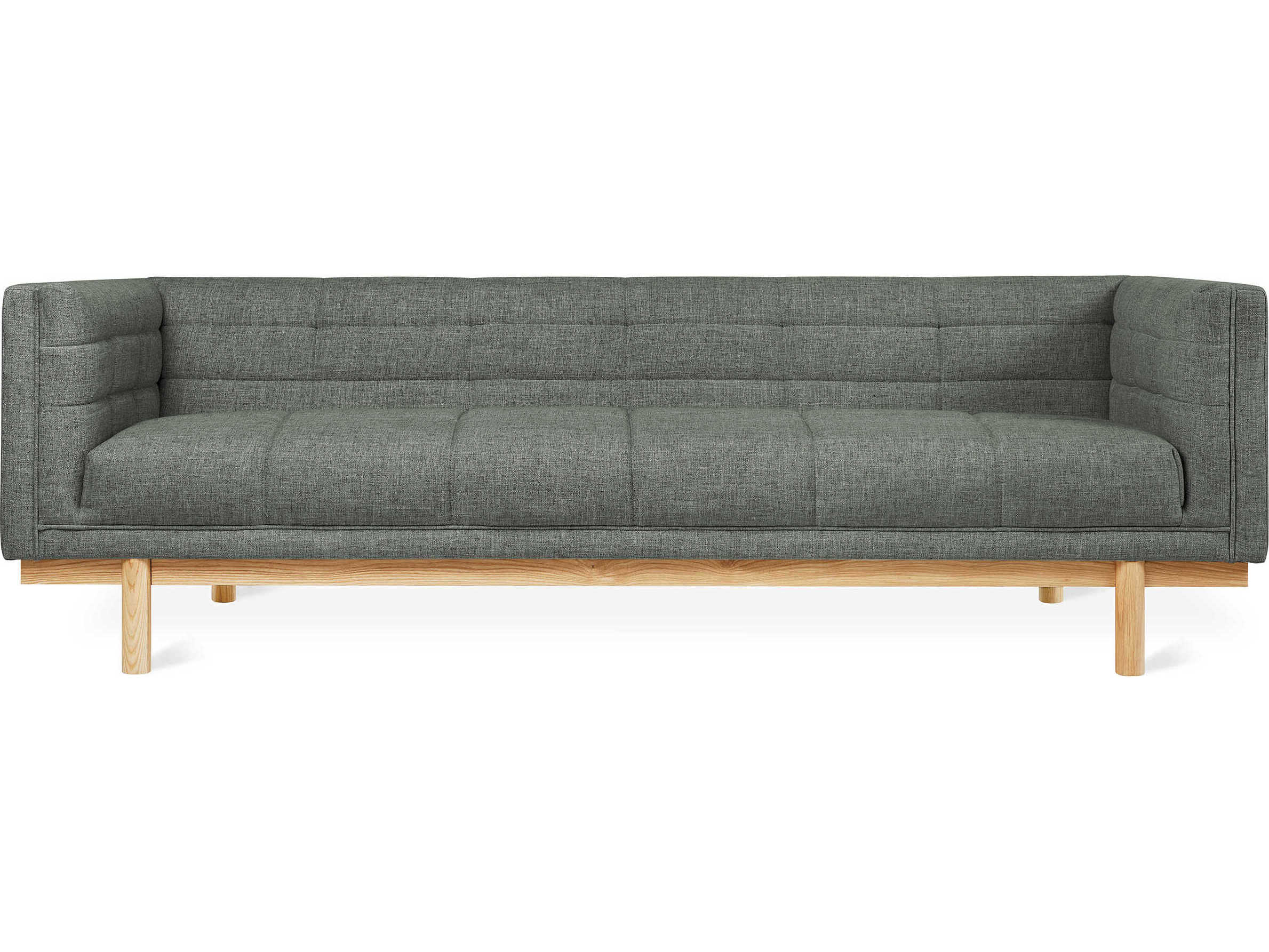 Gus* Modern Mulholland Tufted Caledon Cinder Natural Ash Brown Upholstered Sofa