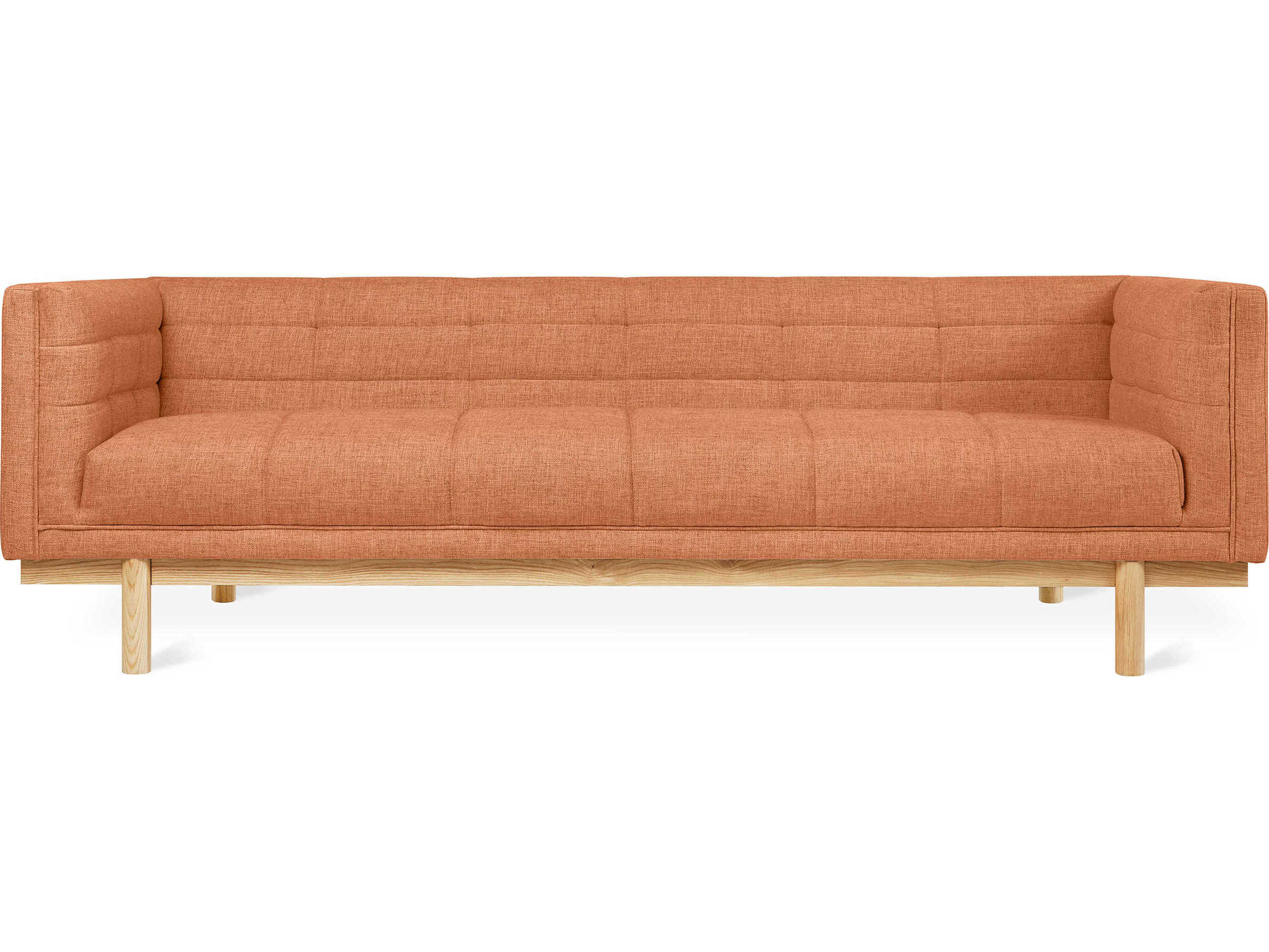 Gus* Modern Mulholland Tufted Caledon Antler Natural Ash Brown Upholstered Sofa