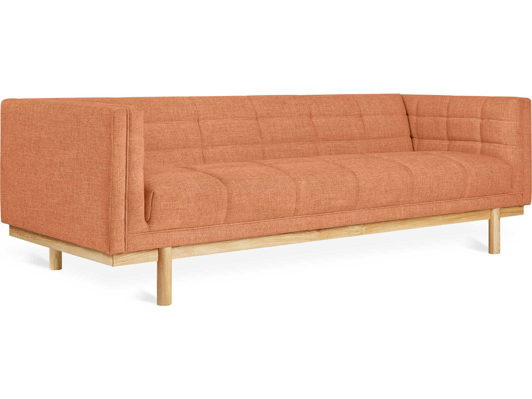 Gus* Modern Mulholland Tufted Caledon Antler Natural Ash Brown Upholstered Sofa