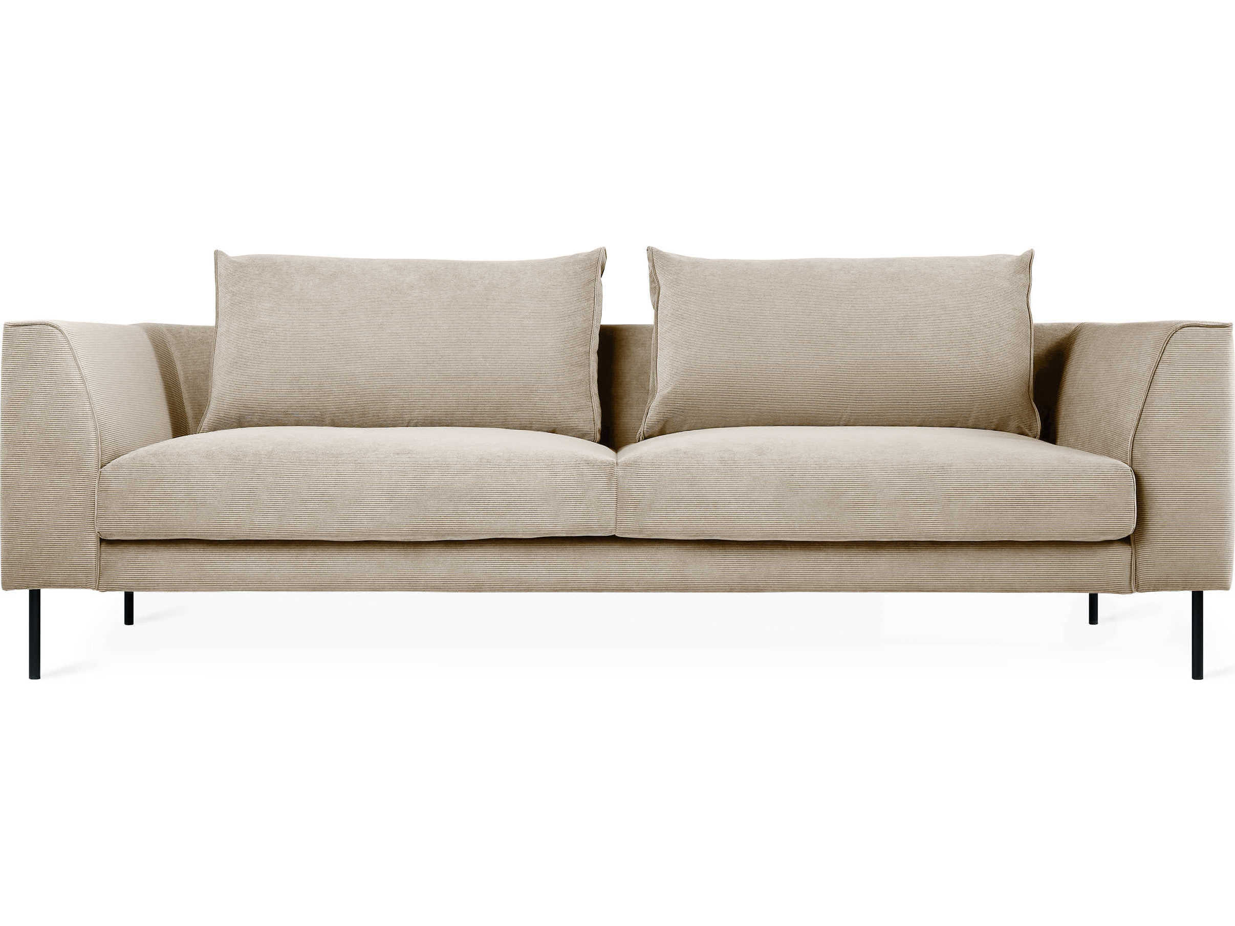 Gus* Modern Renfrew Mersey Caribou Black Beige Upholstered Sofa