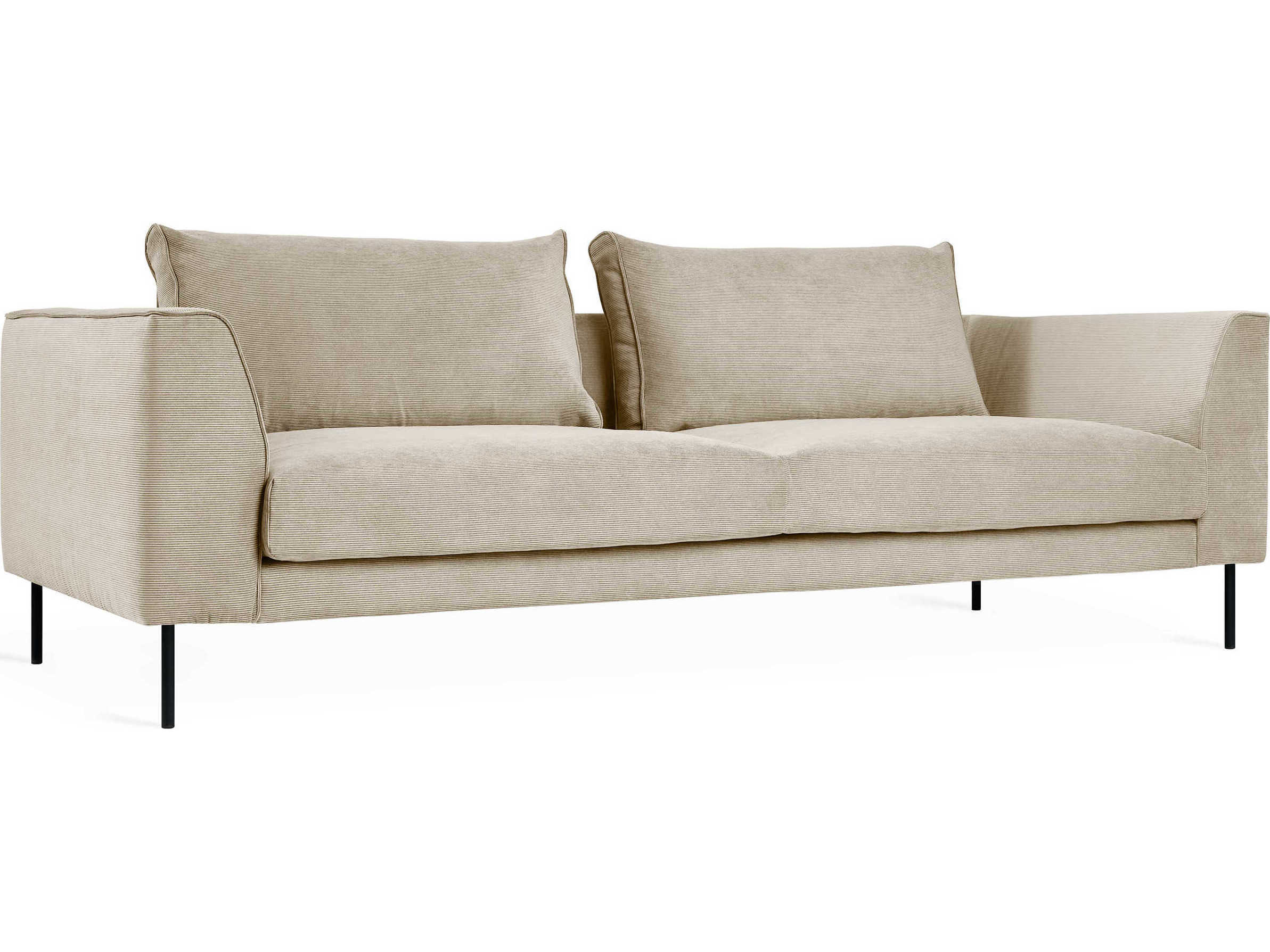 Gus* Modern Renfrew Mersey Caribou Black Beige Upholstered Sofa