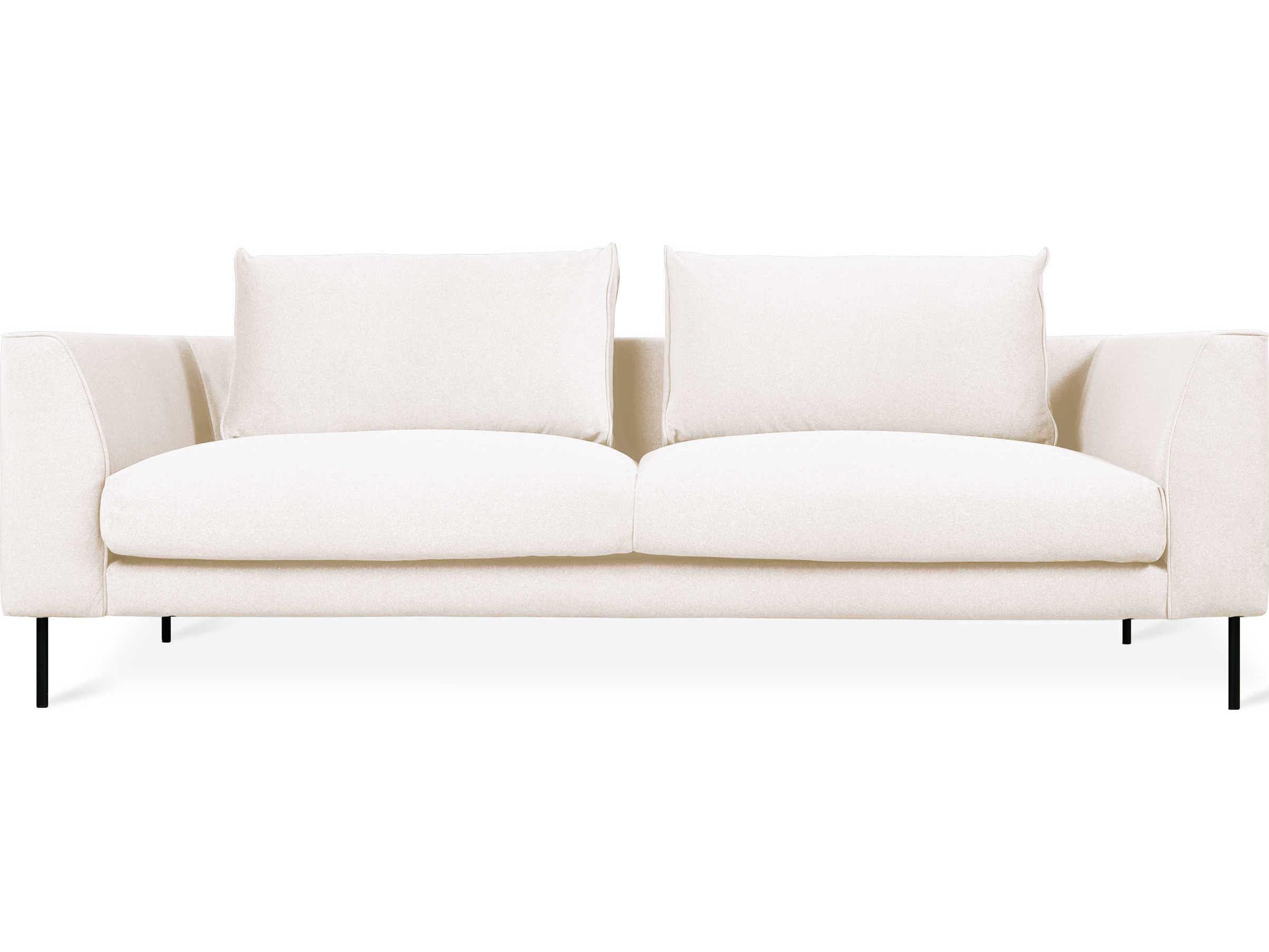 Gus* Modern Renfrew Merino Cream Black Upholstered Sofa