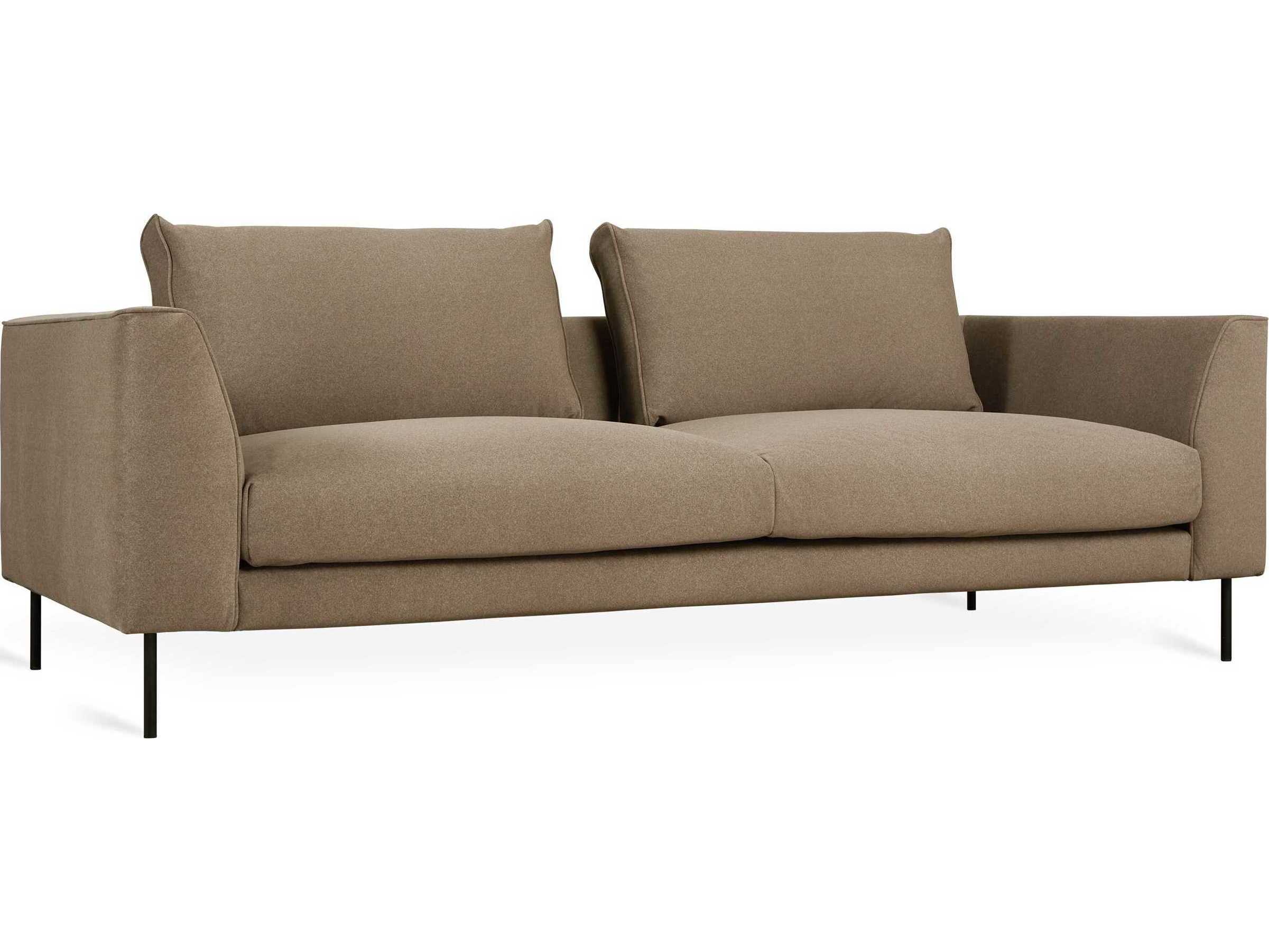 Gus* Modern Renfrew Merino Mocha Black Brown Upholstered Sofa