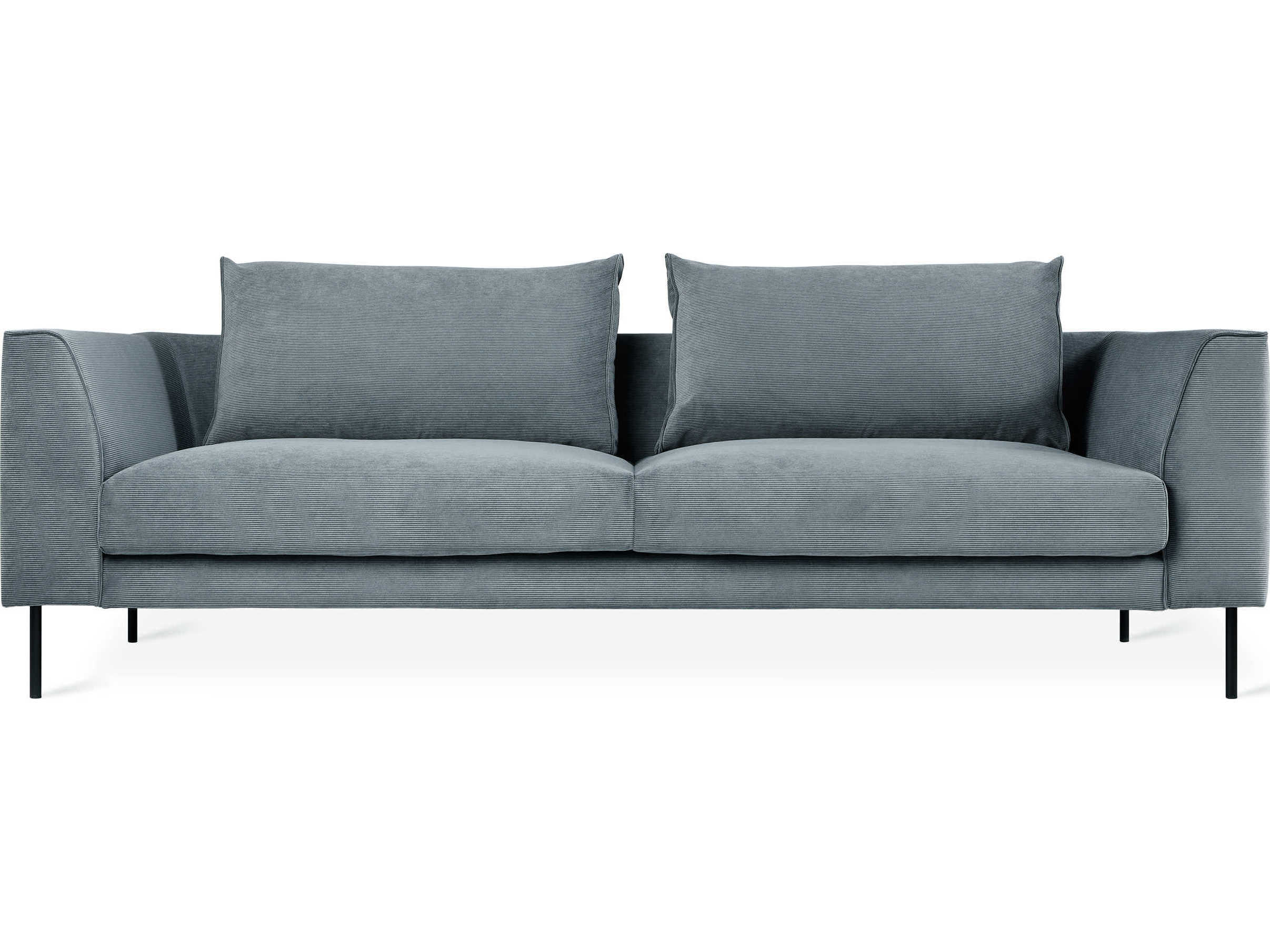 Gus* Modern Renfrew Mersey Skyline Black Blue Upholstered Sofa